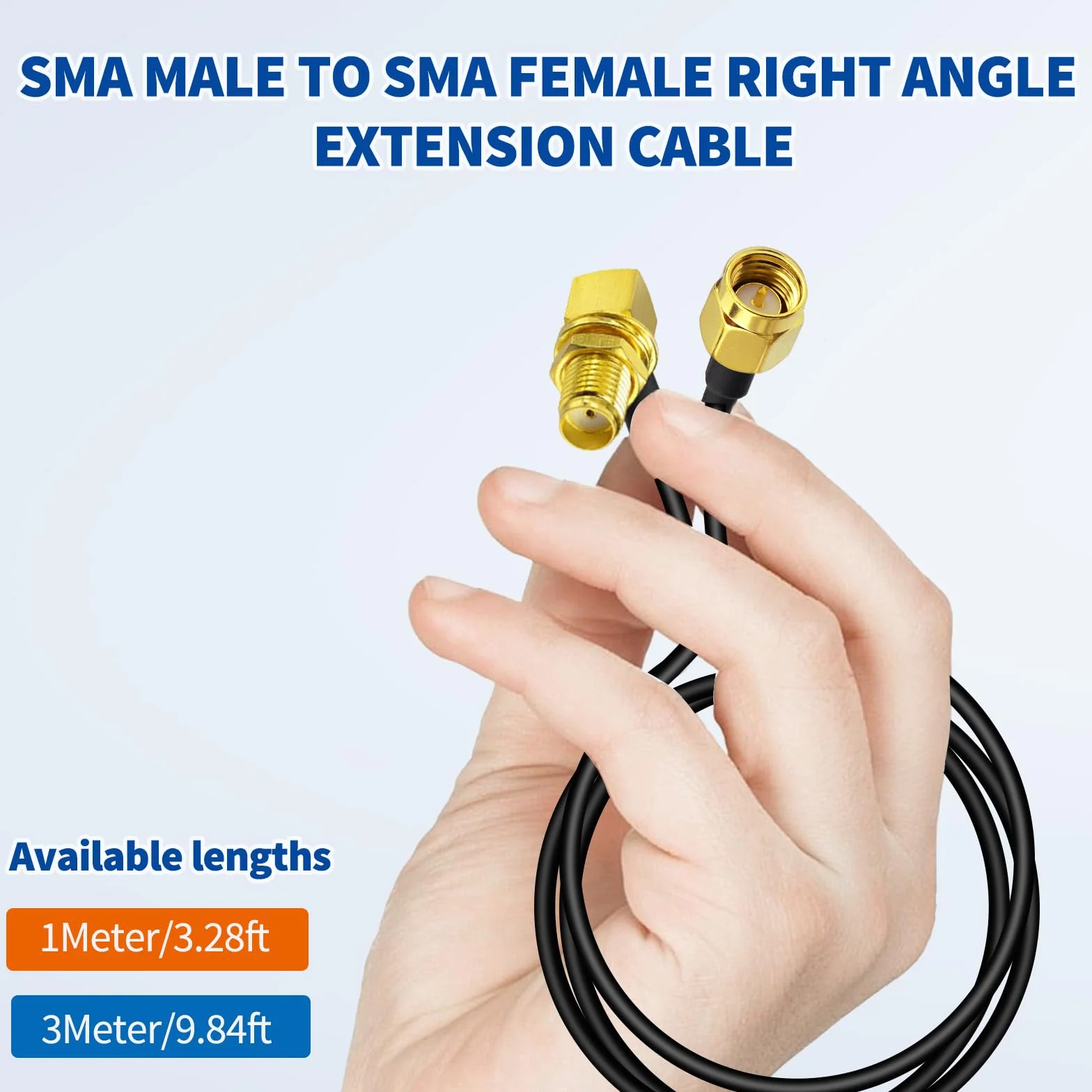 Bingfu SMA Cable Antena SMA Macho a Hembra de Ángulo Recto Cable de Extensión RG174 100cm para Antena 4G LTE WLAN FPV Homematic CCU2 CC1101 Huawei Router MULWEG