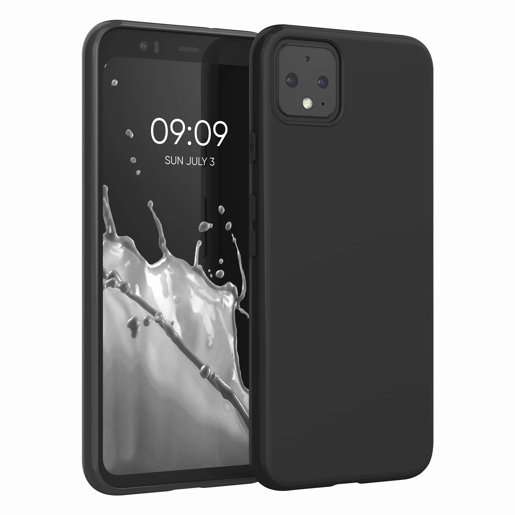 Funda kwmobile para Google Pixel 4 Carcasa TPU Silicona Negro Mate