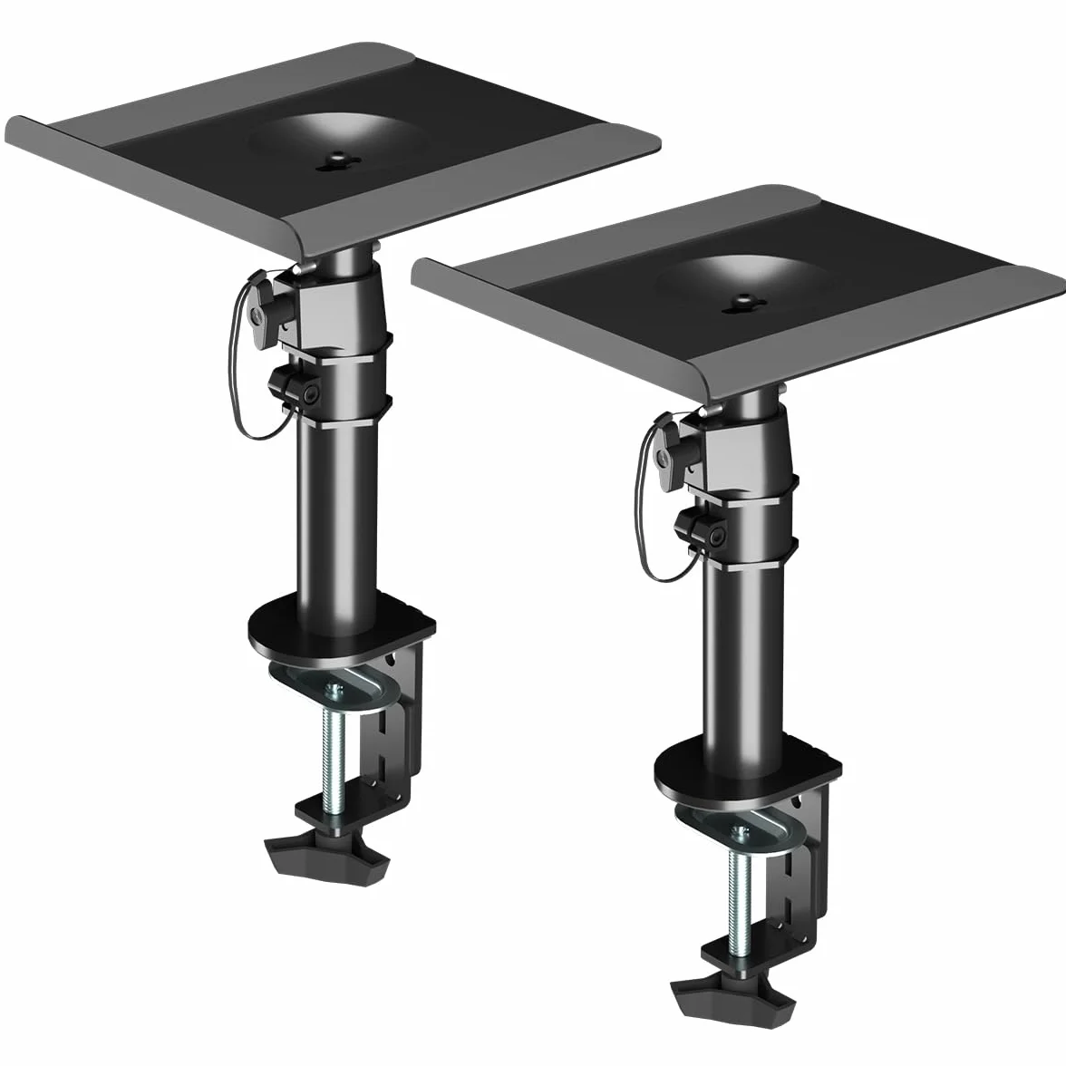 Suptek Soporte Altavoz Universal Giratorio e Inclinable para Barra de Sonido y Altavoces de Estantería, Paquete de 2, Máx 15 kg, Negro