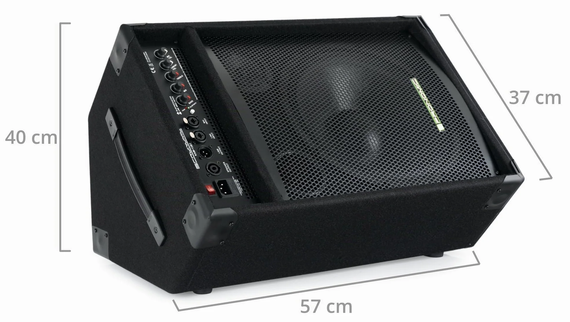 Pronomic KAM-12BT Monitor Activo de Escenario - Altavoz PA Monitor con Bluetooth - 120 Vatios (RMS), Ecualizador de 3 Bandas - Woofer de 12" - Tweeter de 3"