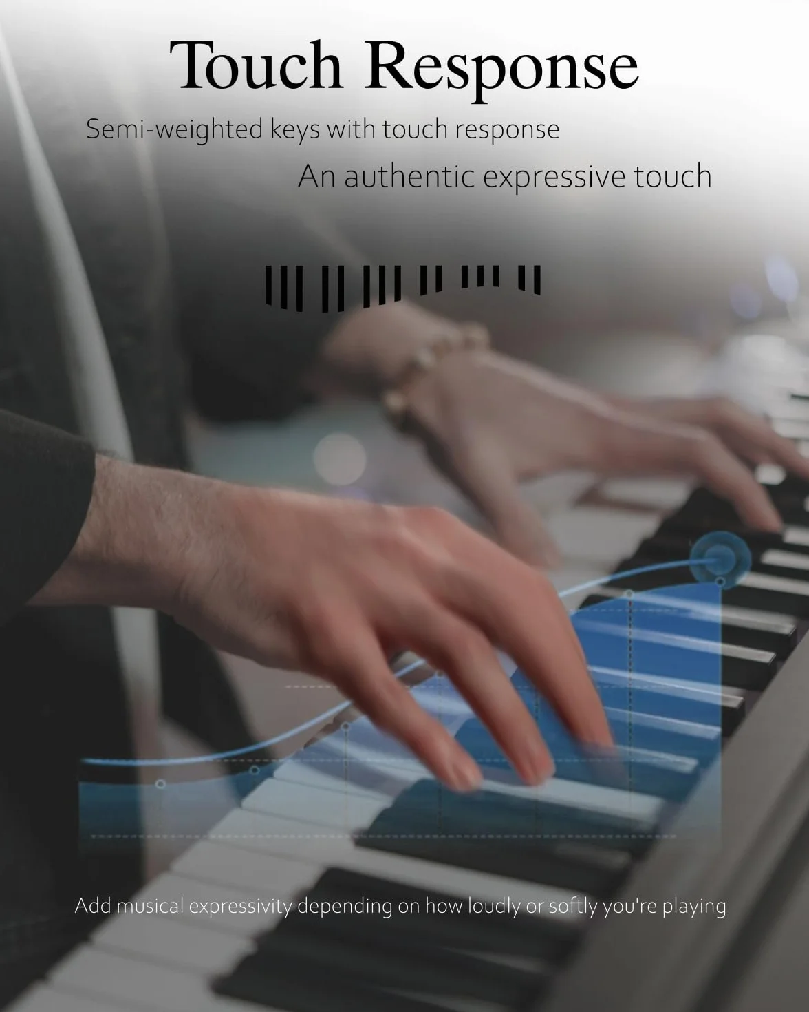 Longeye Piano Eléctrico 88 Teclas–Teclado Piano y Portátil con Soporte, Semicontrapesadas, Pedal de Sustain, Atril y Bolsa de Transporte–Blanco(Slim-88)