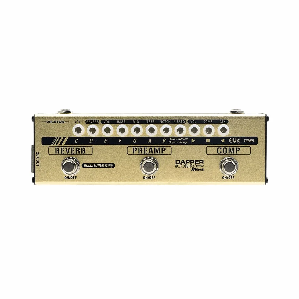 Valeton Dapper Acústica Mini guitarra electroacústica DI Preamplificador analógico Pedal multiefectos