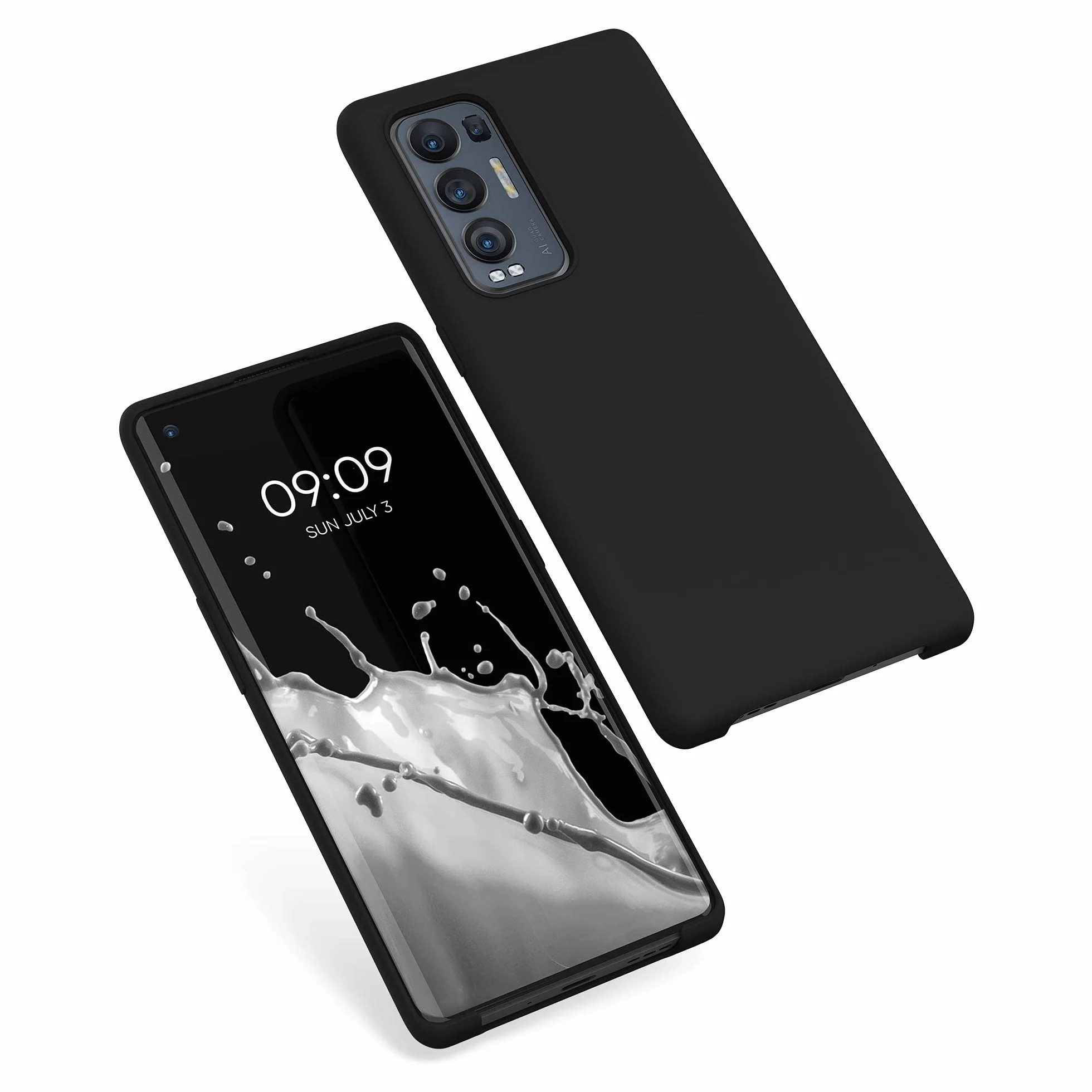 kwmobile Carcasa Compatible con OPPO Find X3 Neo Funda - Case TPU y Silicona antigolpes - Apto Carga inalámbrica - Negro