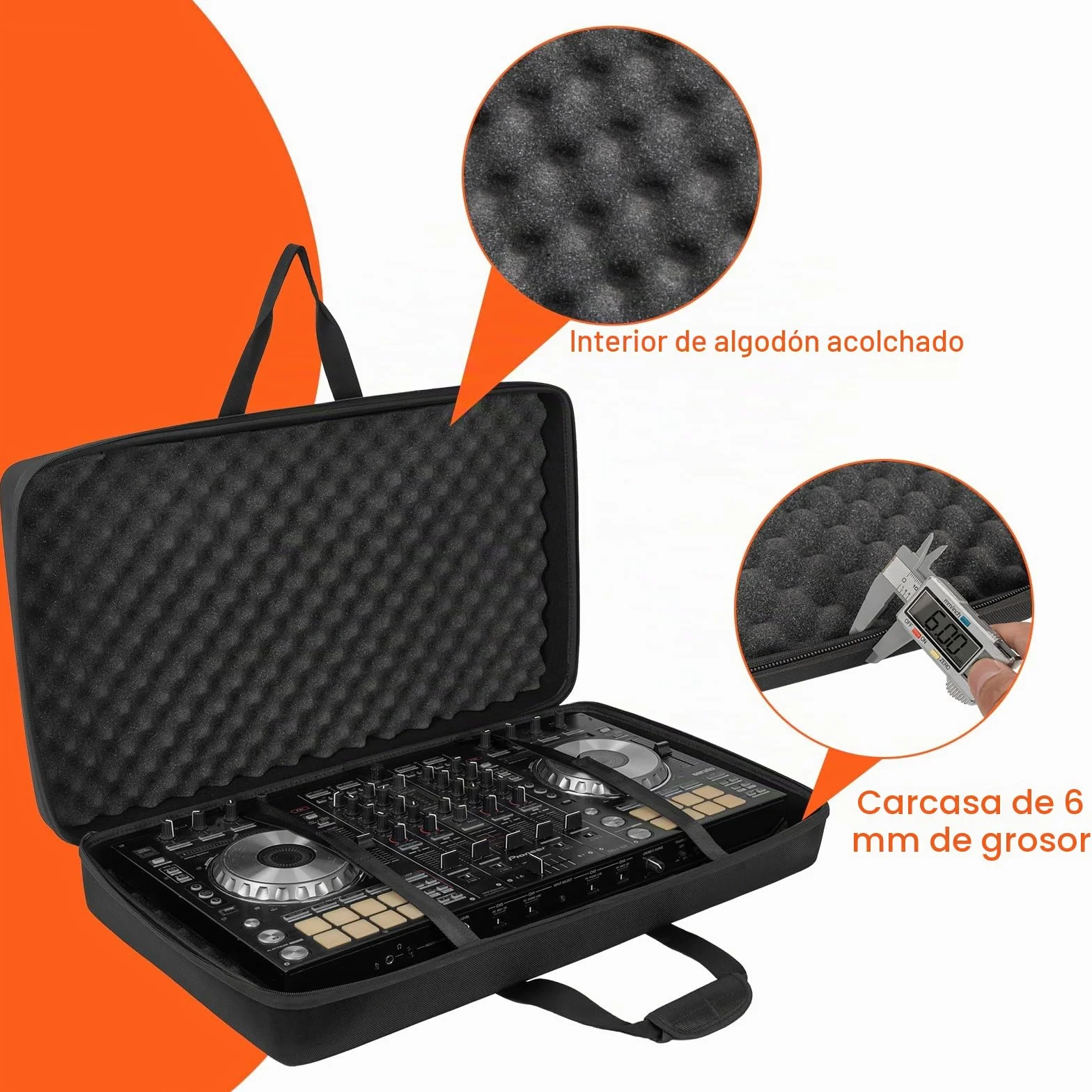 OUUTMEE DJ Bolso rígido de transporte, estuche para controlador DJ para Pioneer DDJ, bolsa de almacenamiento para viajes, Black, DDJ-1000/1000SRT