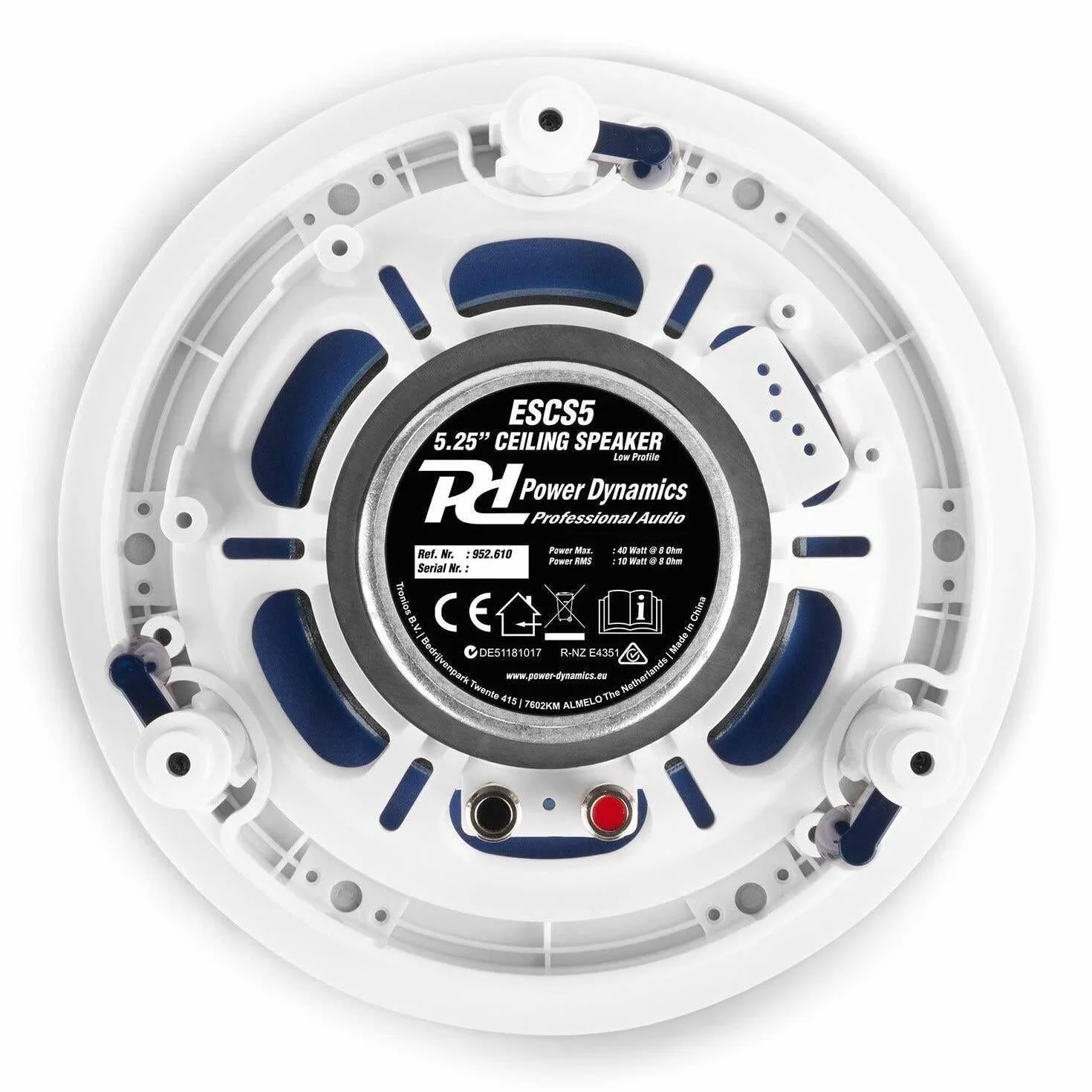 Power Dynamics ESCS5 Conjunto Altavoces de Techo de bajo Perfil 5,25”
