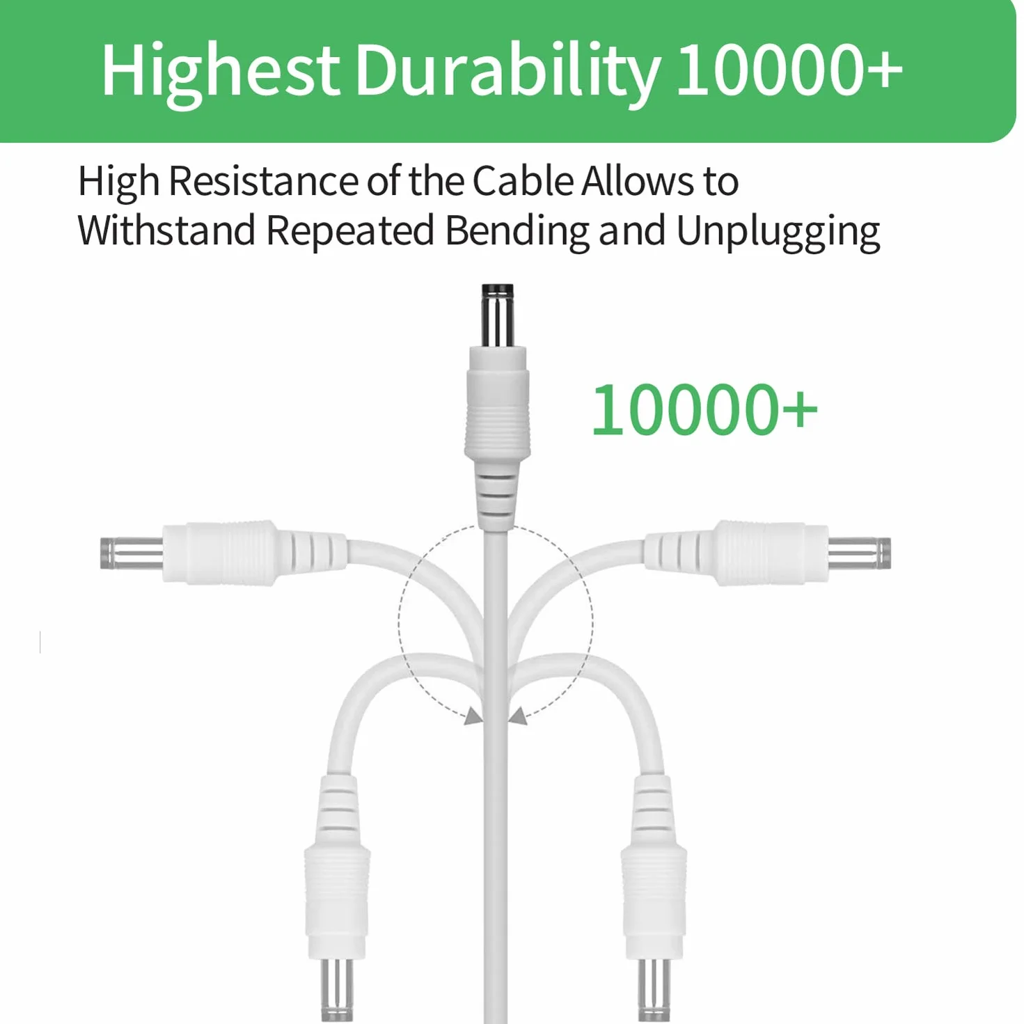 Cable de extensión de alimentación CC 12 V 5,5 mm x 2,1 mm 3 m para cámara de seguridad CCTV
