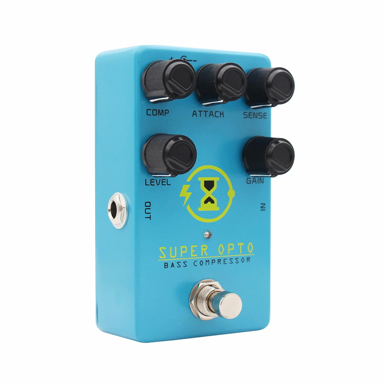 CHICIRIS Pedal Compresor, Diseño óptico de Aleación Azul, Bypass Verdadero para Sostenido de Graves Mejorado y Control Dinámico para Bajistas Eléctricos