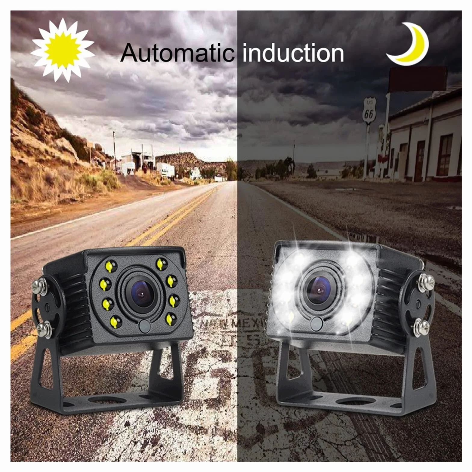 Navegador GPS para Coche con Cámara de Respaldo Visión Nocturna Impermeable para Camiones