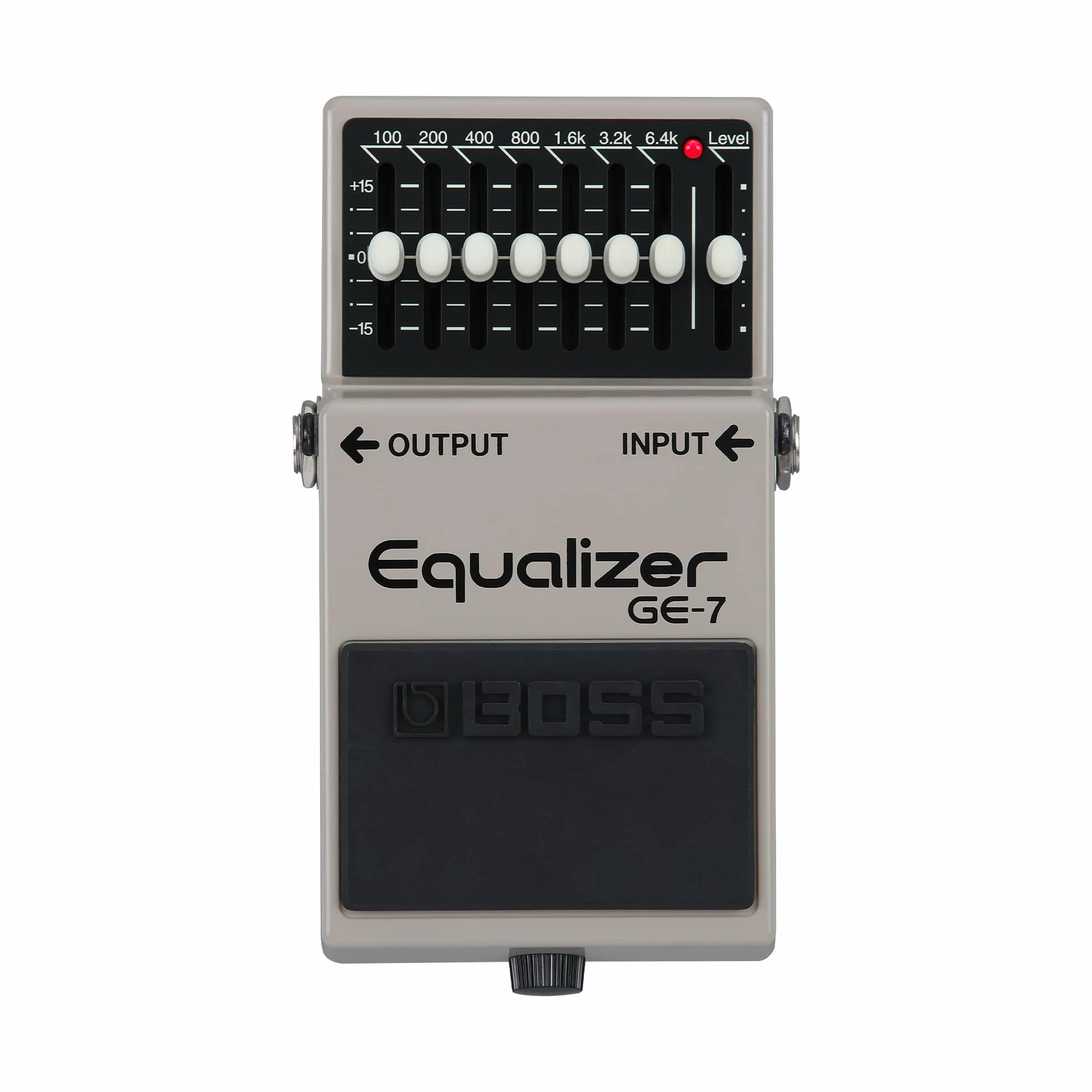 Pedal ecualizador de 7 bandas BOSS GE-7 — Pedal ecualizador compacto de 7 bandas con deslizadores de EQ ajustable