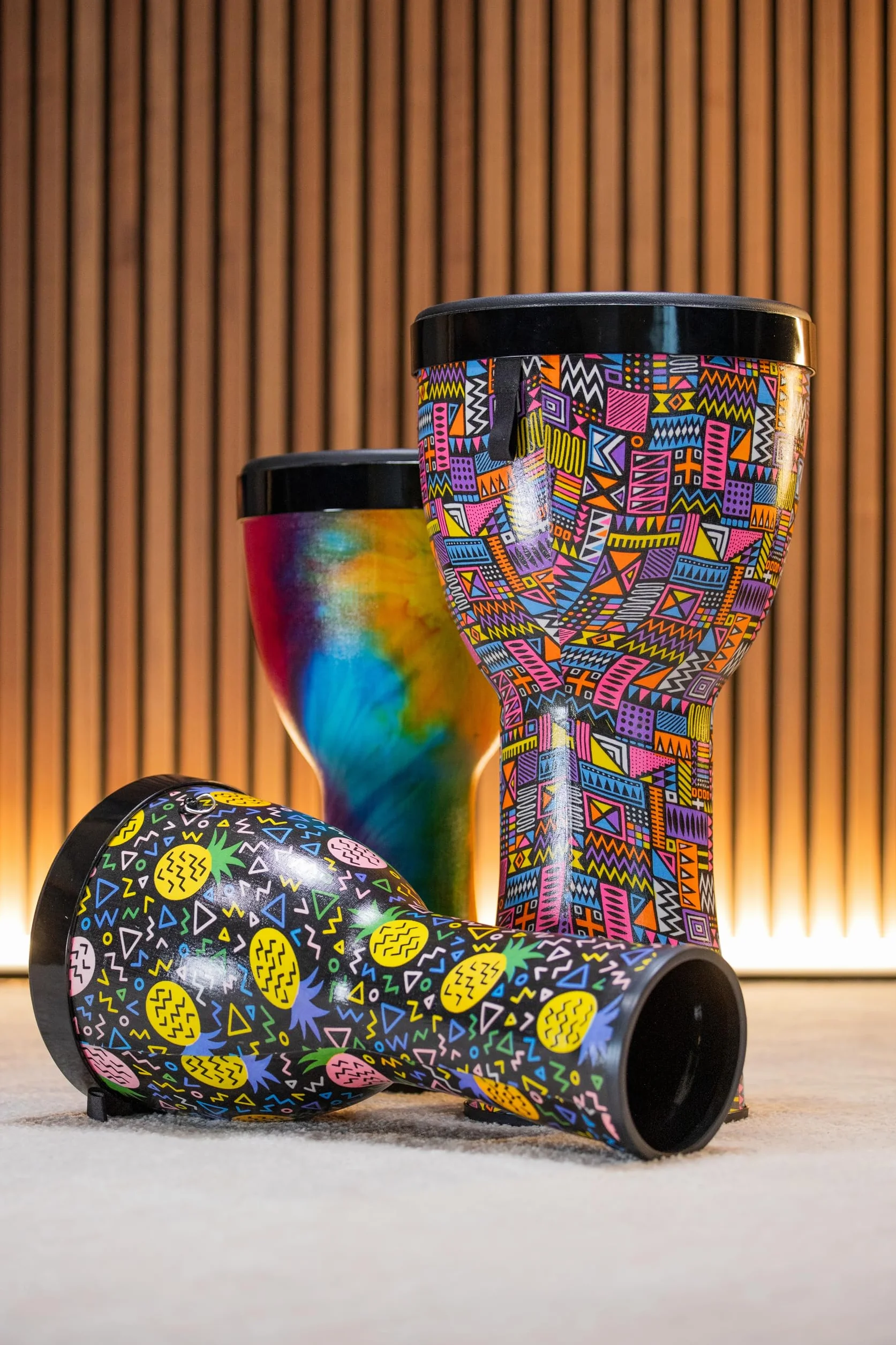 GEWA Liberty Djembé Nestable - Conjunto compuesto por: 8", 10", 12" - Patrón: Pineapple