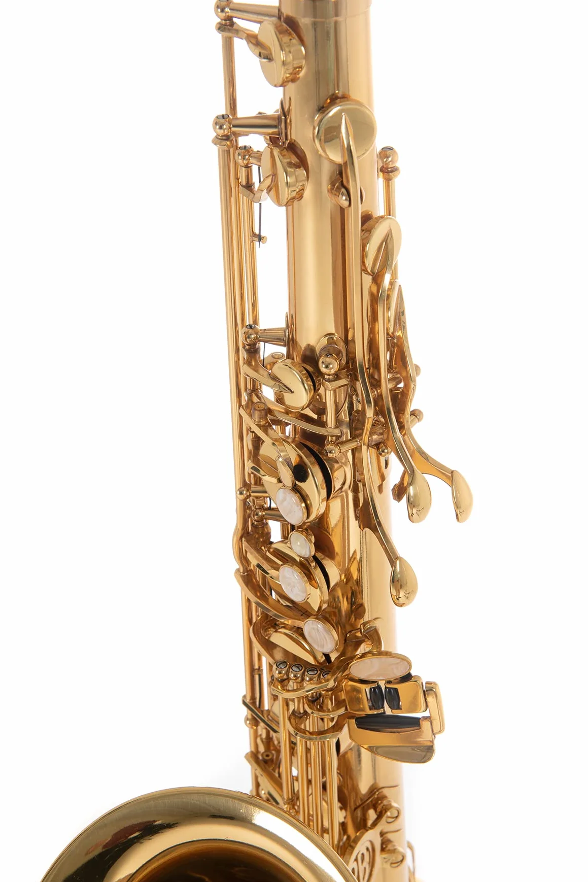 Roy Benson Saxofón Sib-Tenor TS-302 (diseño de mástil relajado premium con arco en S RND, boquilla USA, almohadilla PISONI, estuche rectangular ligero, función de mochila retráctil)