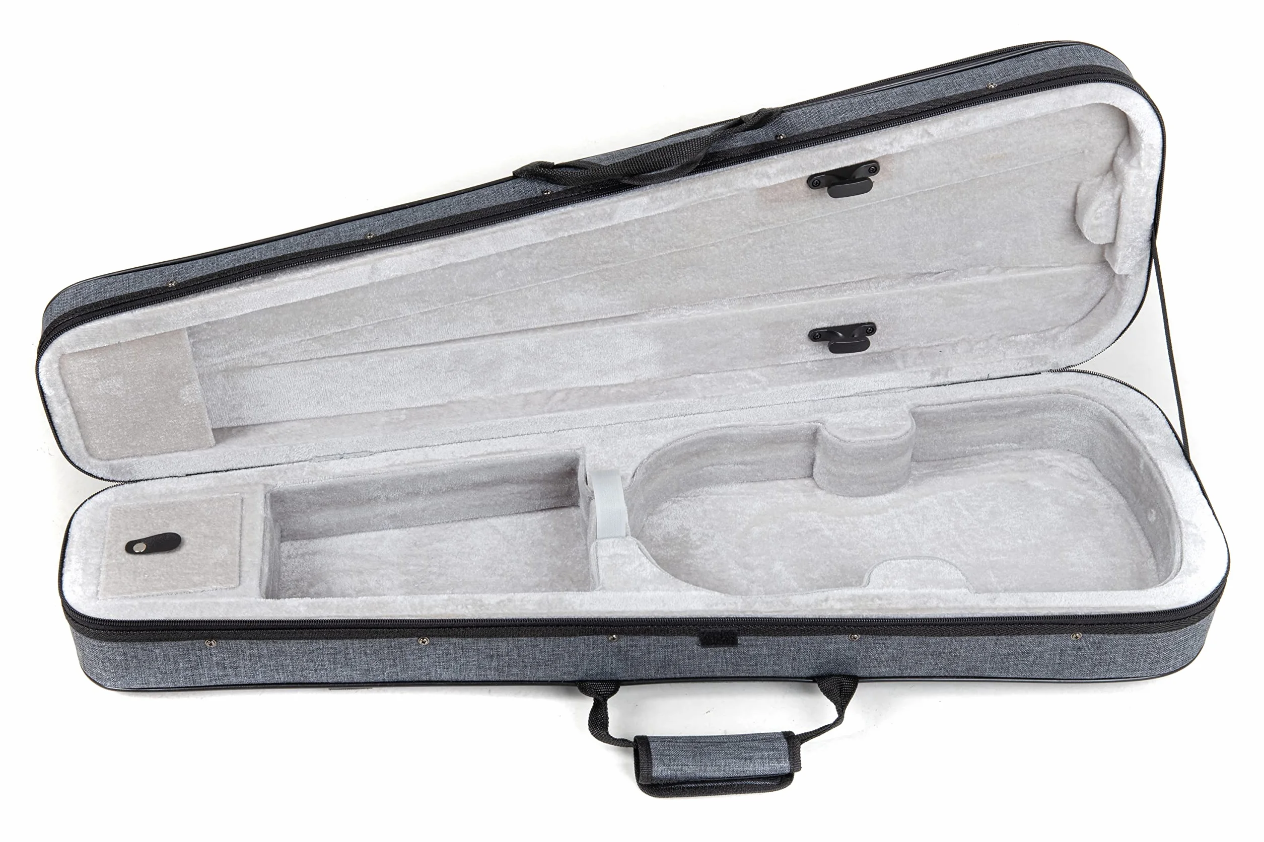 PURE GEWA Estuche para violín en gris con correas de mochila y asa de transporte 4/4