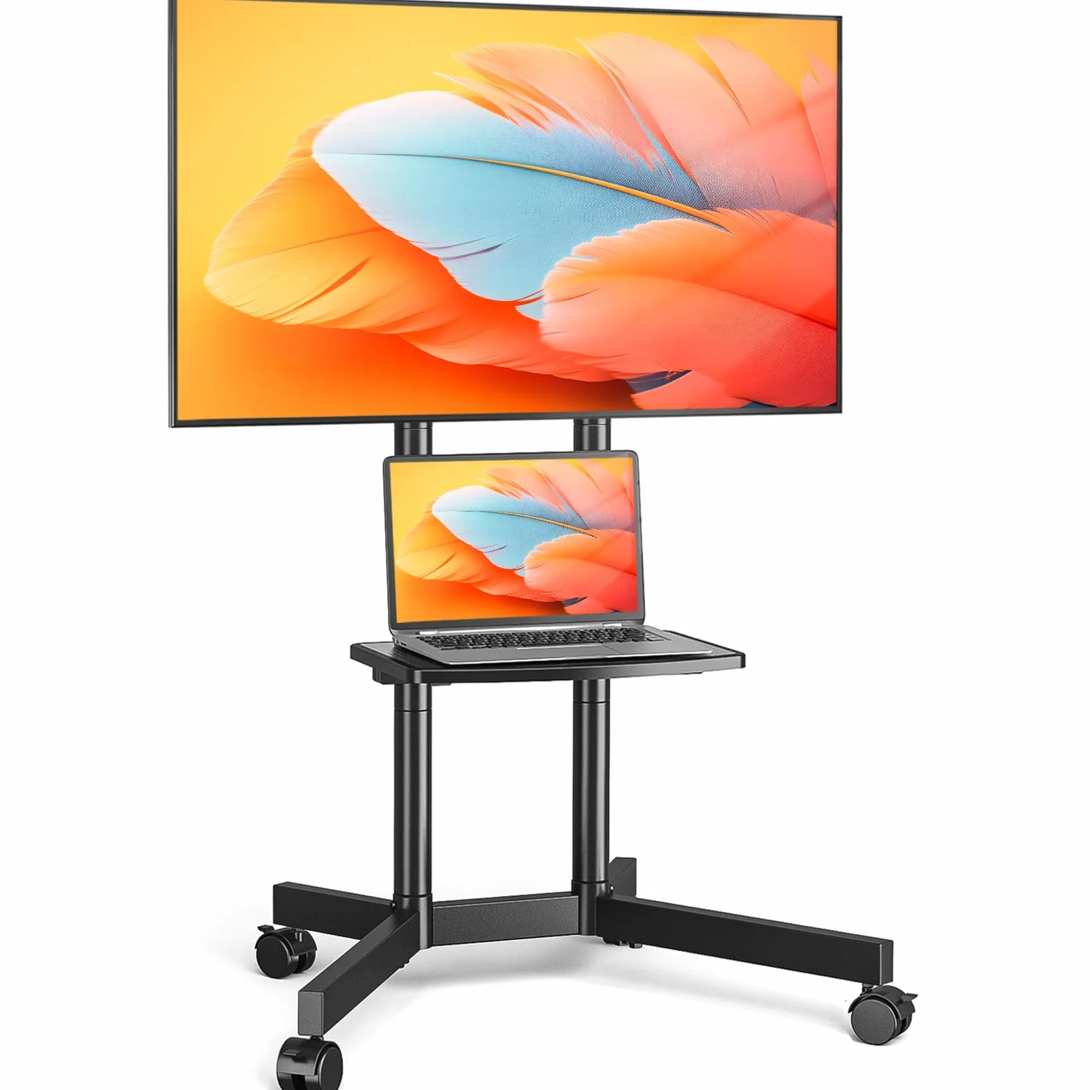 Soporte TV Pie Ruedas para Televisiones de 32-75 Pulgadas Plasma/LCD/LED, Altura Ajustable, VESA 400x400mm, 40 kg