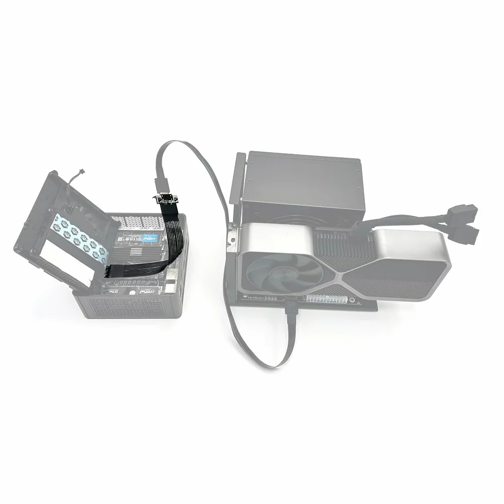 JMT ADT-K49SA-BK PCIe4.0 x4 M.2 NVMe a OcuLink SFF-8611/8612 Adaptador de tarjeta gráfica de 64 Gbps Cable de extensión externa (K49SA-BK, 15 cm)