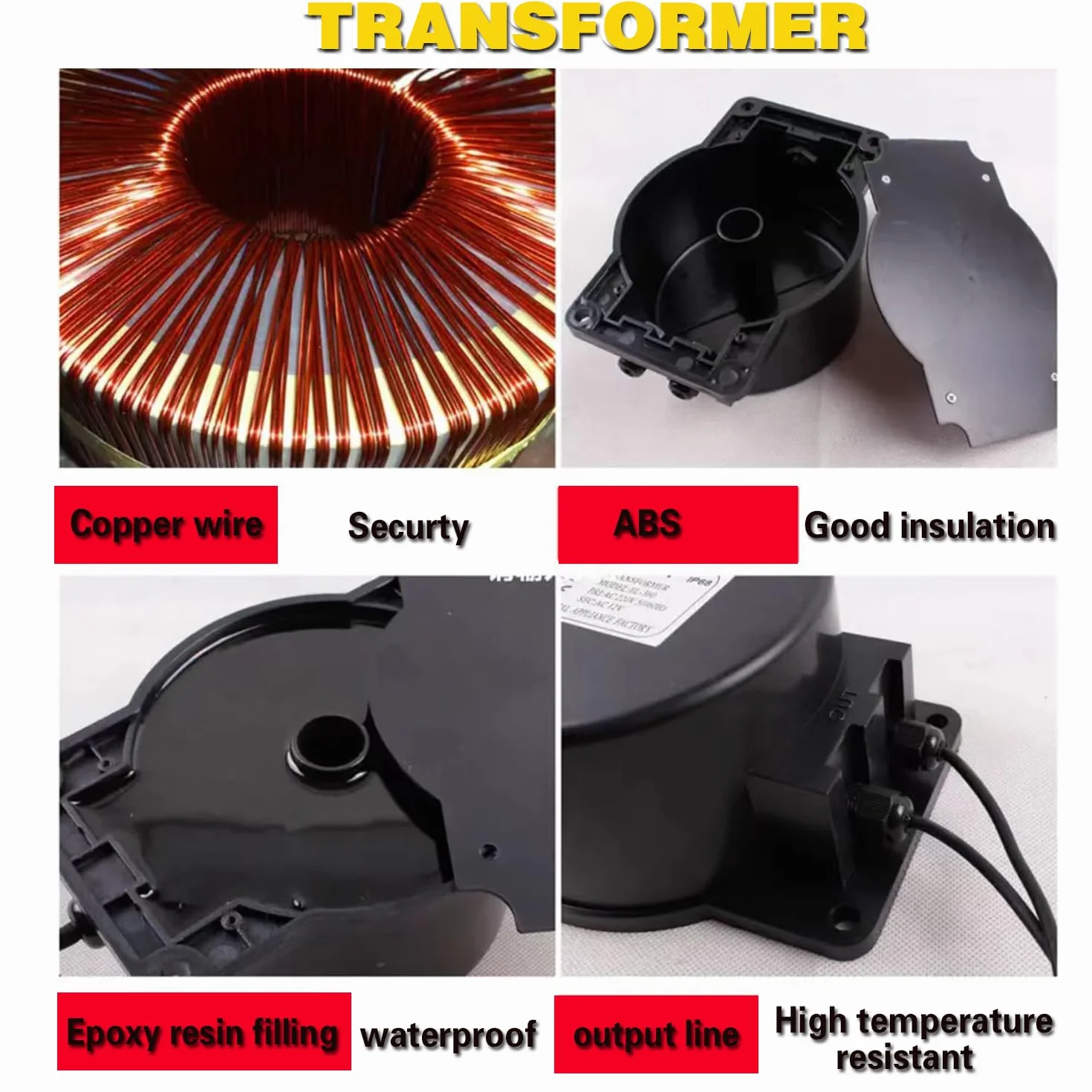 BARCELONA LED Transformador 160W AC220V a AC12V IP67 Impermeable para Luces LED de Piscina Fuente Estanque - Fuente de Alimentación 12V AC Estanca para Focos Subacuáticos Piscina y Jardín