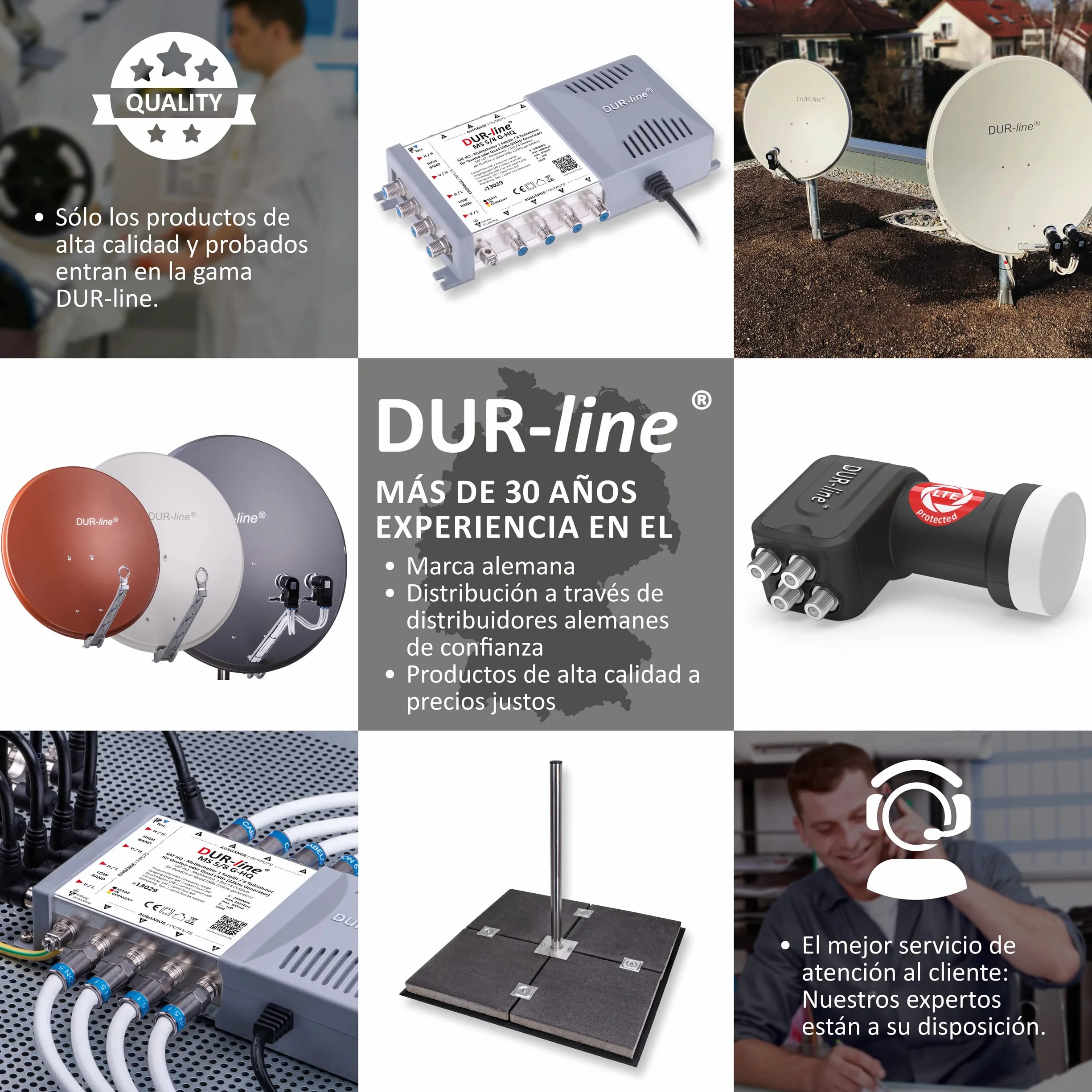 DUR-line SF 2460 Pro – Digital Satfinder – Medidor preciso para alinear tu cuenco satelital – Buscador de satélite, incluye cable F, señal de sonido, pantalla LCD, Astra, Hotbird