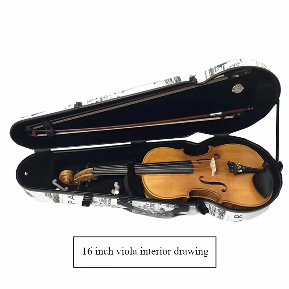 Estuche para Viola de 15-17 Pulgadas, de Fibra de Carbono, con Carcasa rígida, protección para el Almacenamiento, termómetro Integrado y Correas Dobles para el Hombro.(Silver)