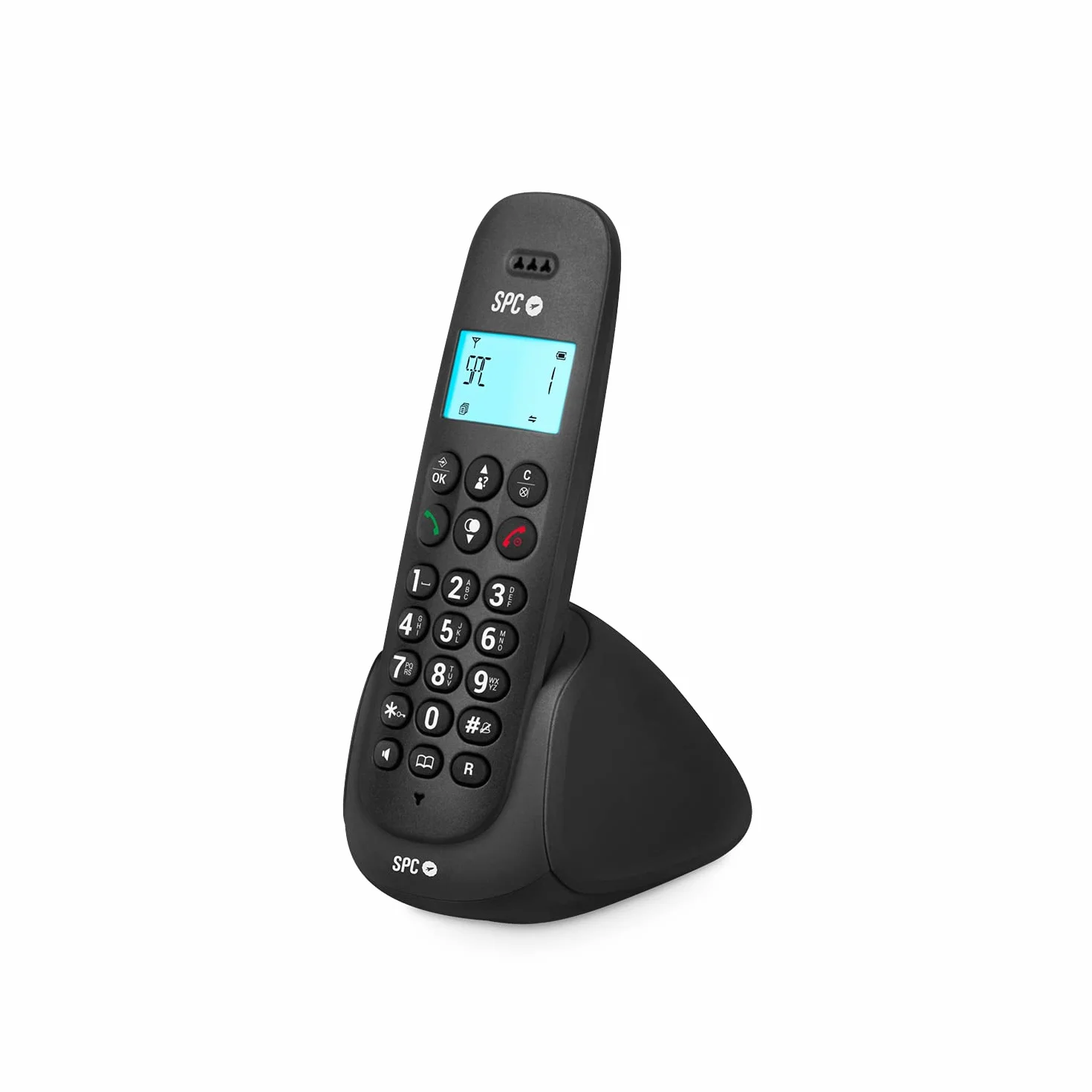 SPC Art Teléfono Fijo Inalámbrico con Pantalla Iluminada, Identificador de Llamadas, Manos Libres, Negro
