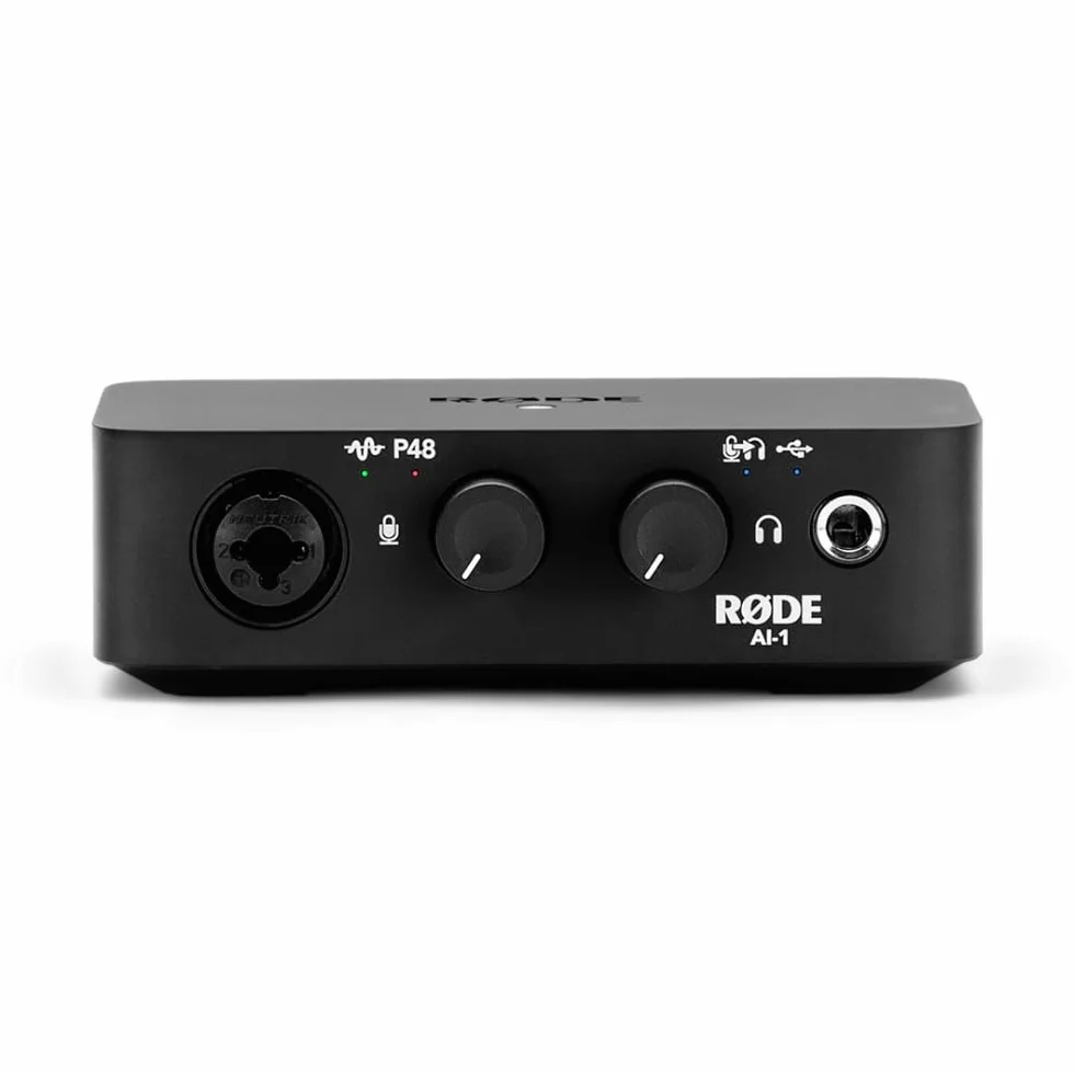 RØDE AI-1 Interfaz de Audio de Un Canal, Para Podcasting, Streaming en Directo y Grabación Musical, Preamplificador de Estudio, Amplificador de Auriculares