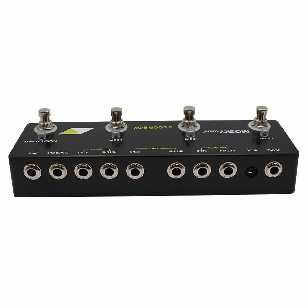 MOSKYaudio 3 LOOP BOX - Pedal de guitarra con efectos de bucle, afinador de pedal Looper, interruptor de silencio