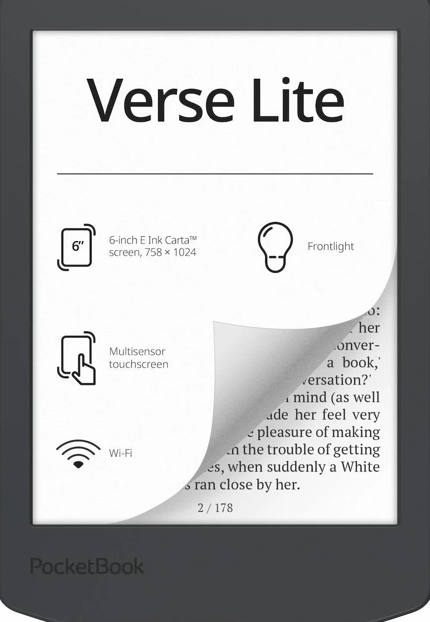 PocketBook Verse Lite 6" E Ink Carta 8GB Gris Czytnik Ebook