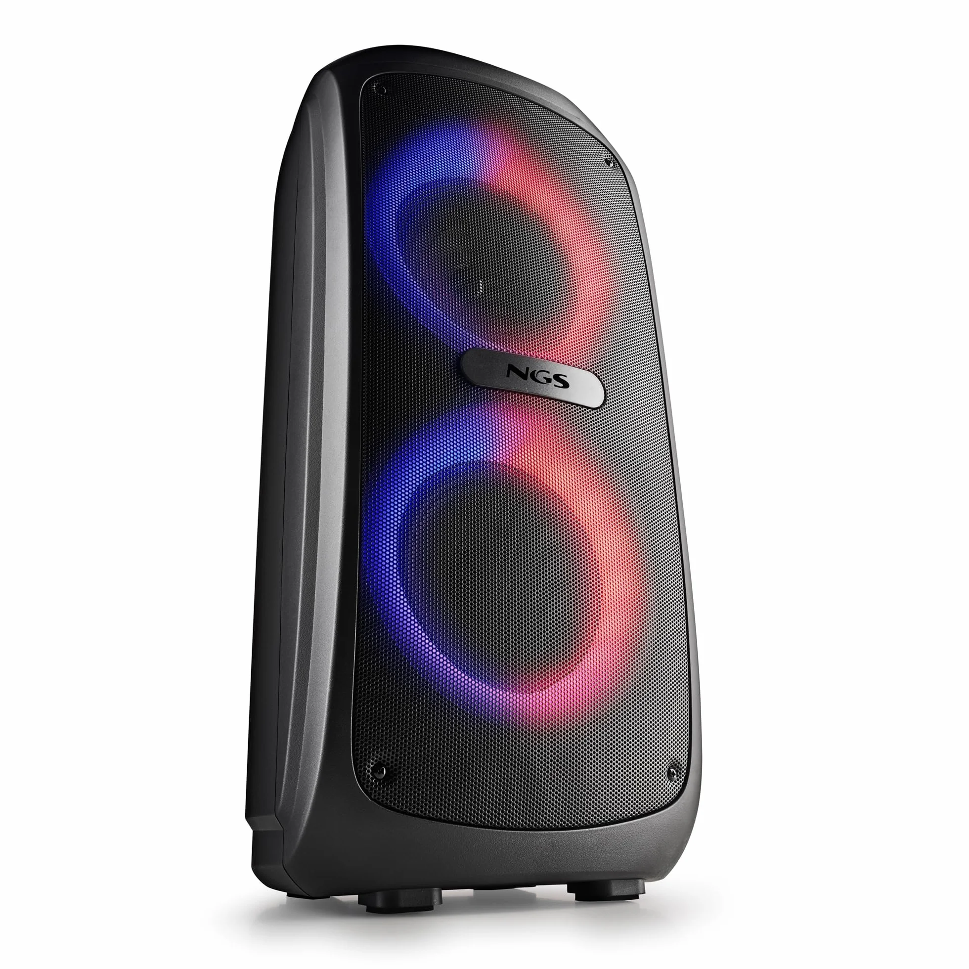 NGS Wild Temper – Altavoz Portátil Bluetooth 5.3 para Fiestas, 200 W, TWS, Luces LED RGB, Doble Entrada Micrófono Karaoke, USB/AUX, Batería 4400 mAh