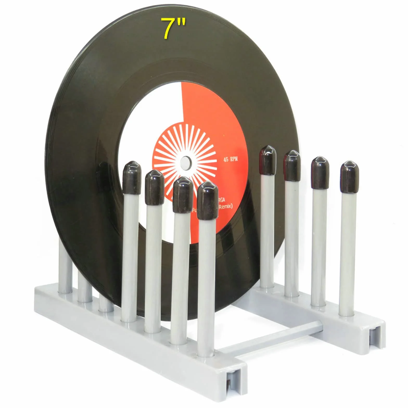 Soporte de almacenamiento de discos de vinilo, organizador de registros, estante de secado para dispositivos de limpieza, compatible con discos o LPs, (no incluye registros), color gris