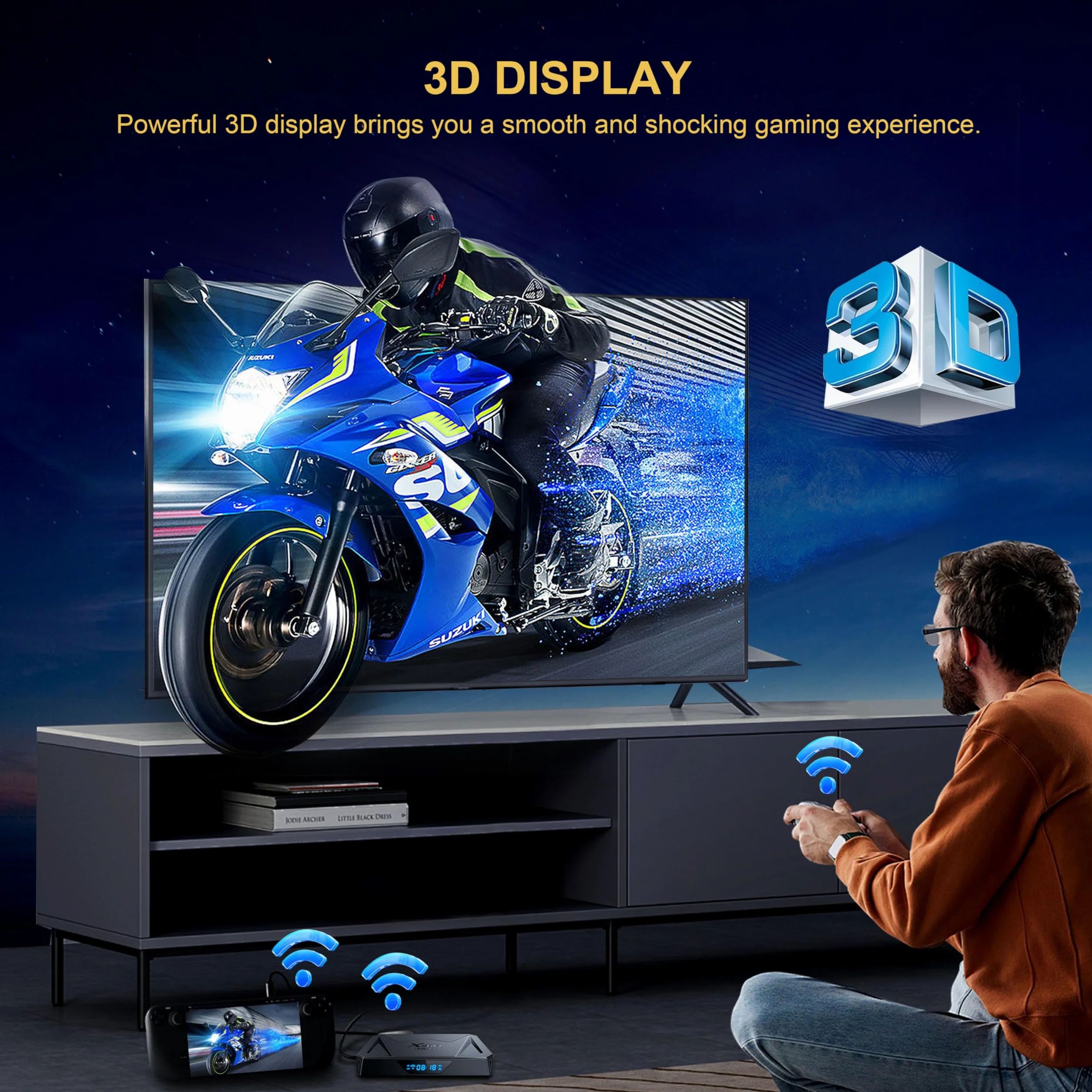 Android 14.0 TV Box 4K Allwinner H728 2+16GB WiFi 5.8G BT5.0 USB3.0
