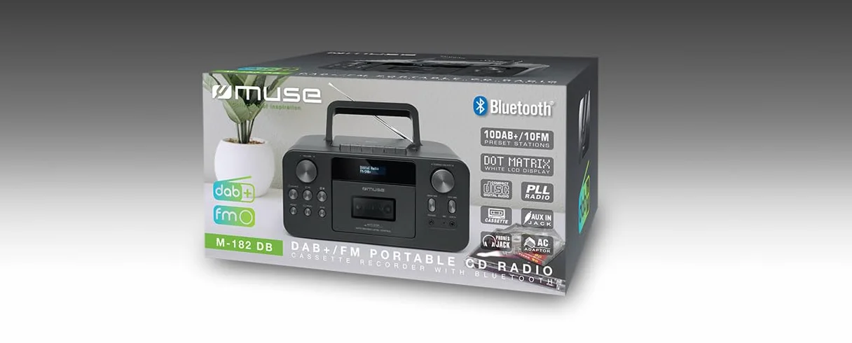 Muse M-182 RDC Radio Cassette CD Bluetooth