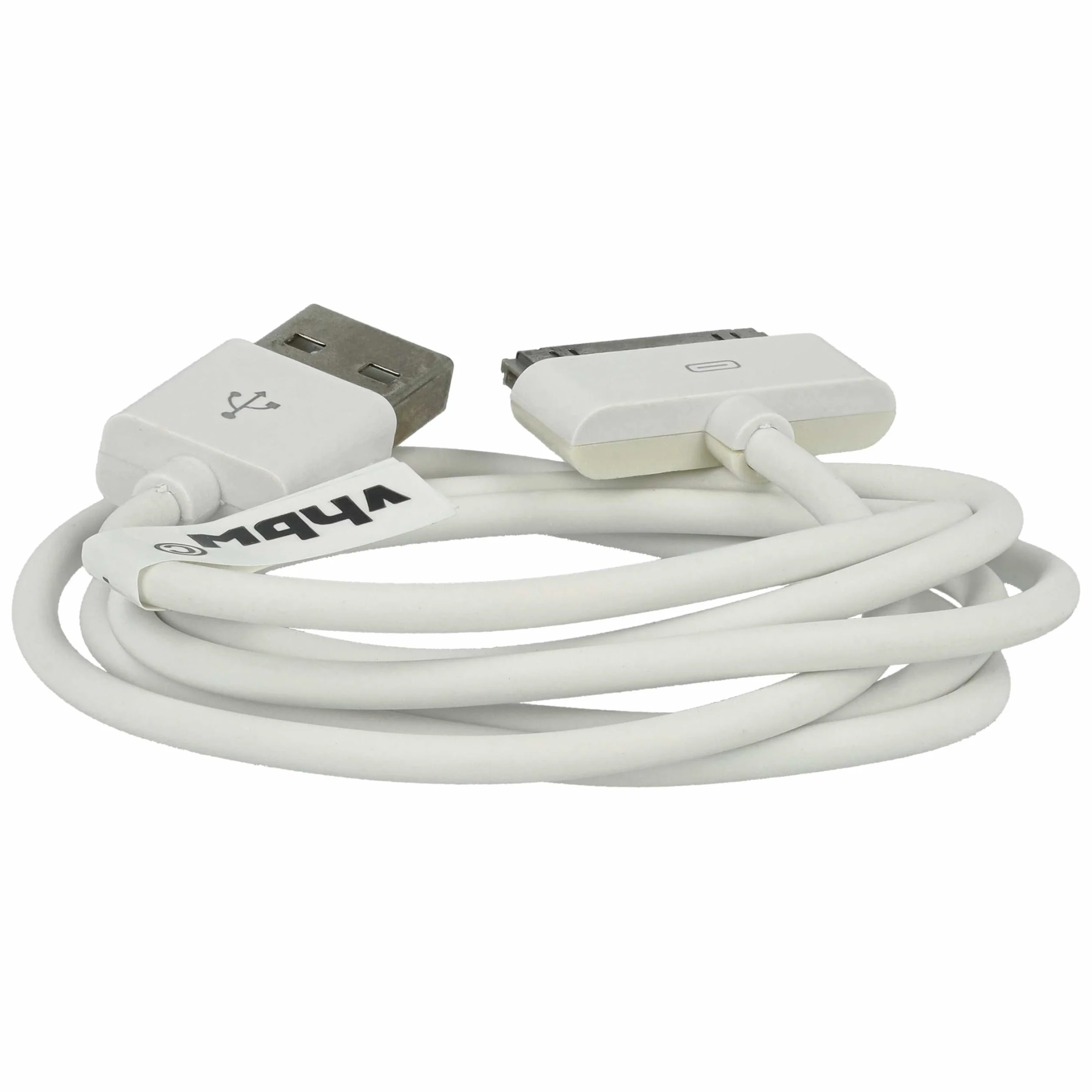 vhbw Cable de datos USB compatible con Apple iPod 7 Gen. Classic Late 2008 A1238-120Gb reproductor MP3 - blanco, 80 cm
