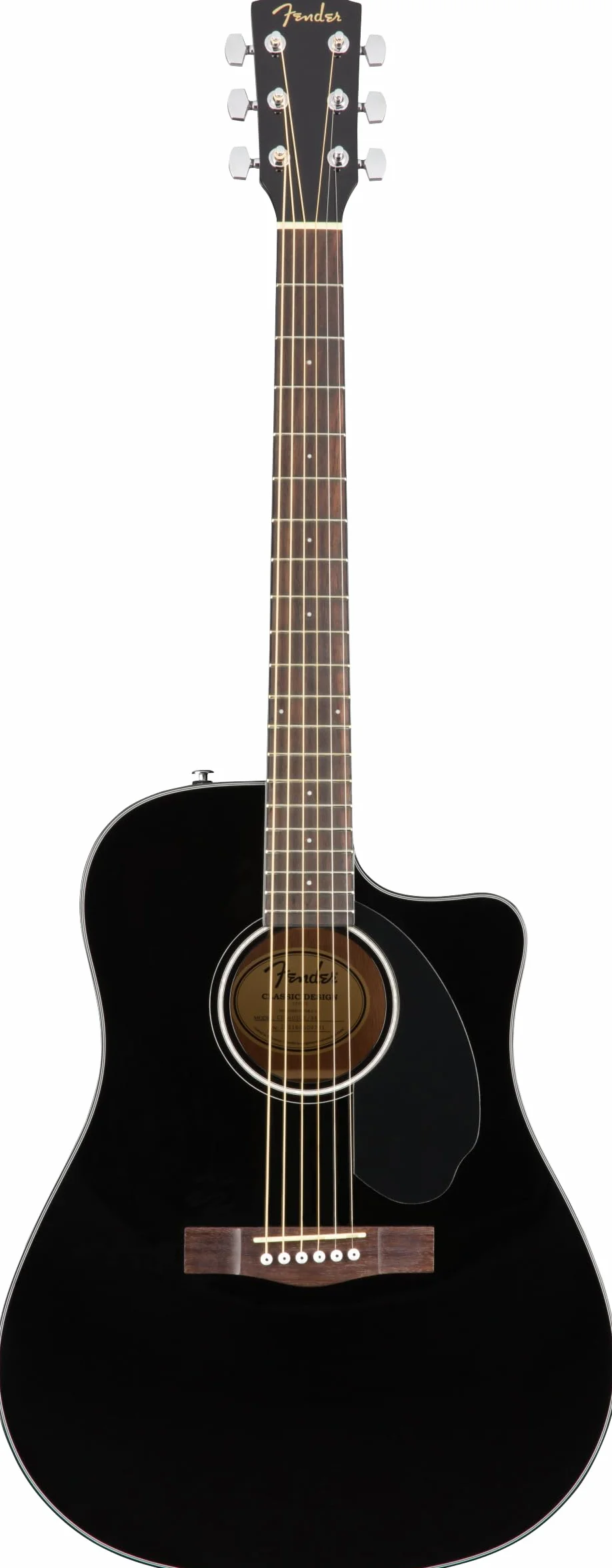 Fender CD-60SCE Dreadnought Guitarra Acústica Electrificada, Negro, Incluye cursos virtuales gratuitos en Fender Play