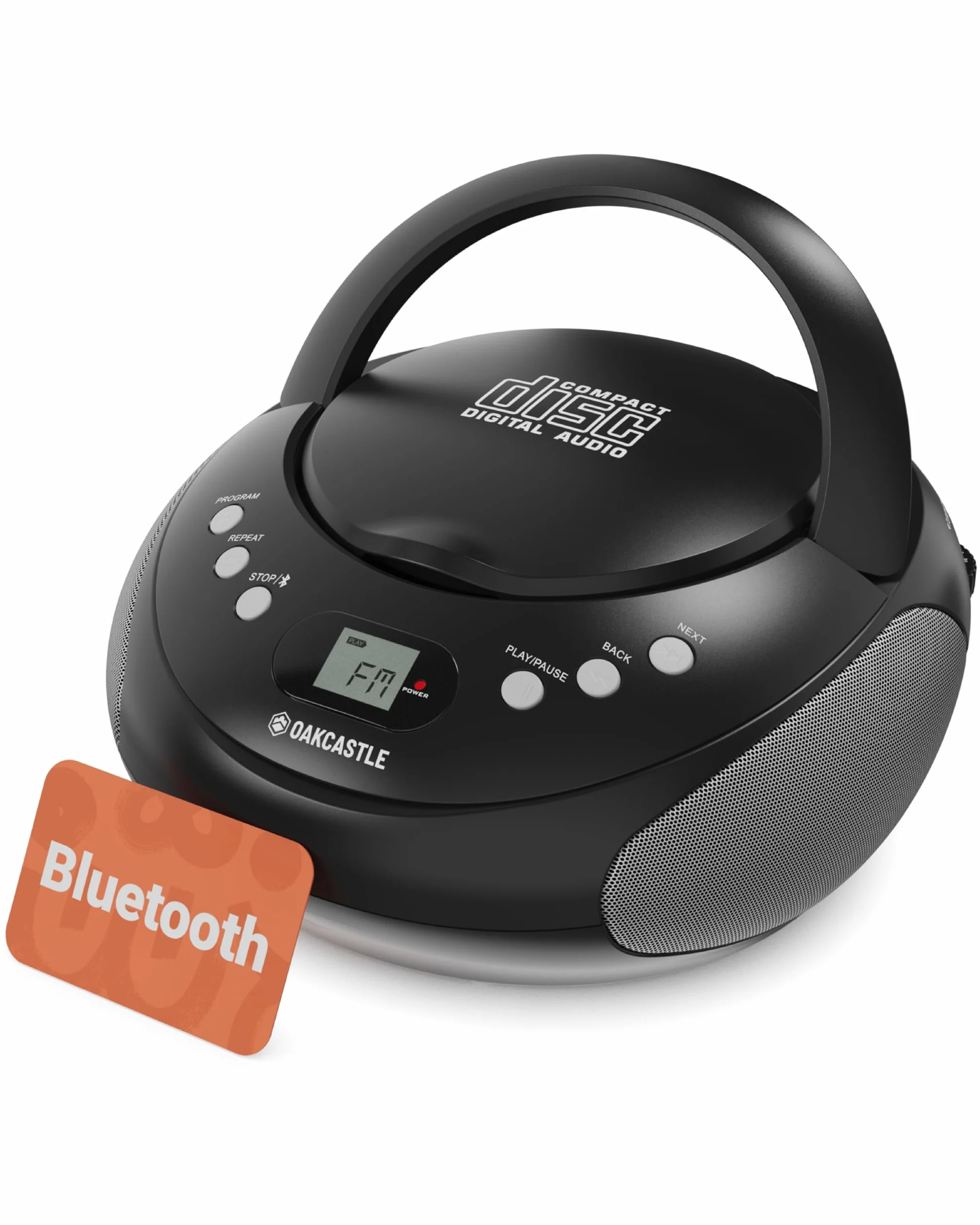 OAKCASTLE CD250 Boombox CD Bluetooth Portátil Radio FM Negro