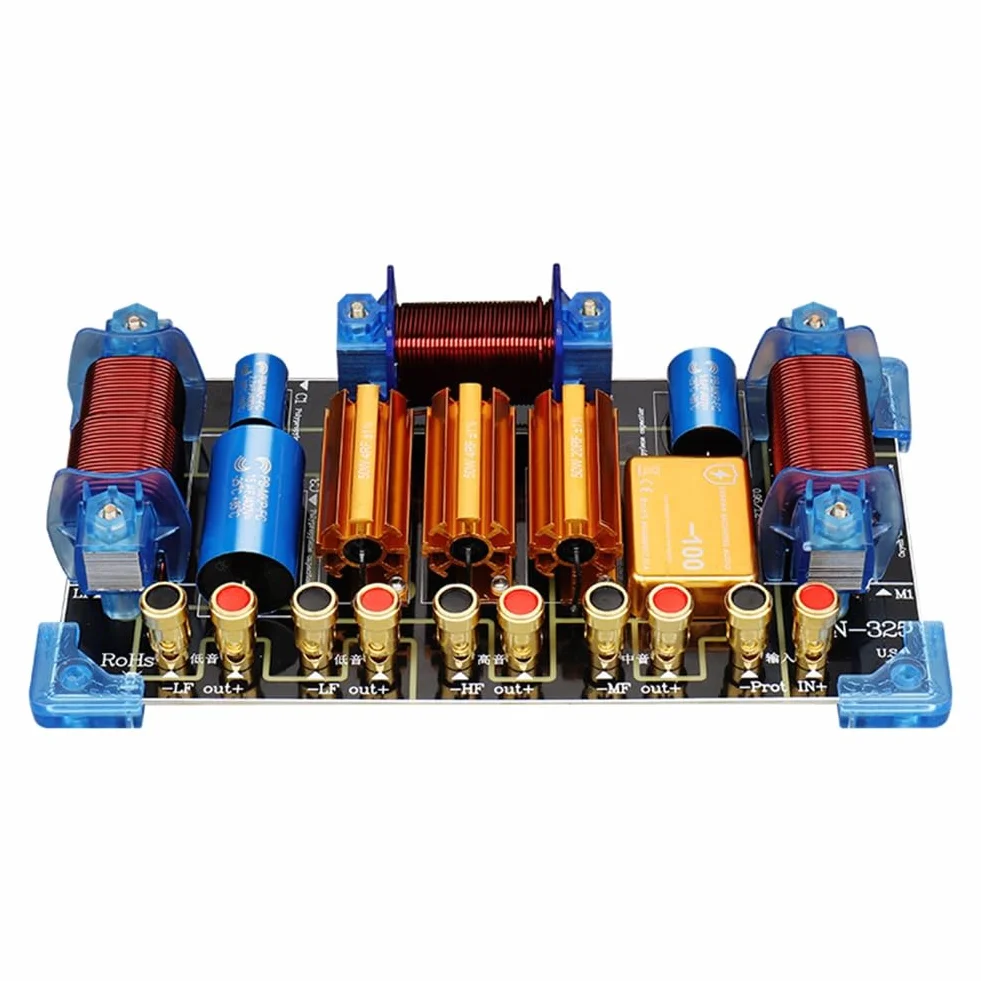 Divisor de Frecuencia de Alta Potencia (1, 1 Medio, 2 Graves), Crossover de 3 VíAs, 2300 W de Alta Potencia para Altavoces de 15 y 18 Pulgadas.