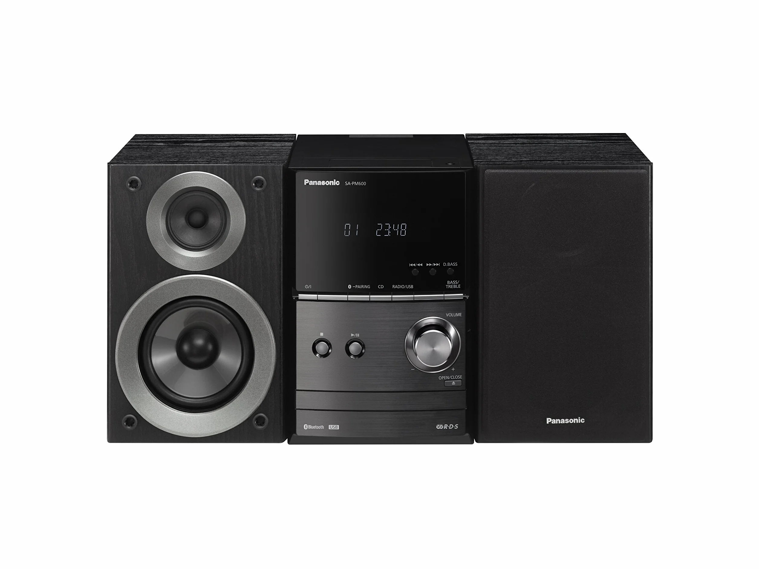 Panasonic SC-PM600 - Equipo De Sonido Para El Hogar (Tecnología Hi- Fi, 40W, Altavoces Bass Reflex, Remasterización USB, USB, CD, Radio FM/AM, MP3, Bluetooth)- Color Negro