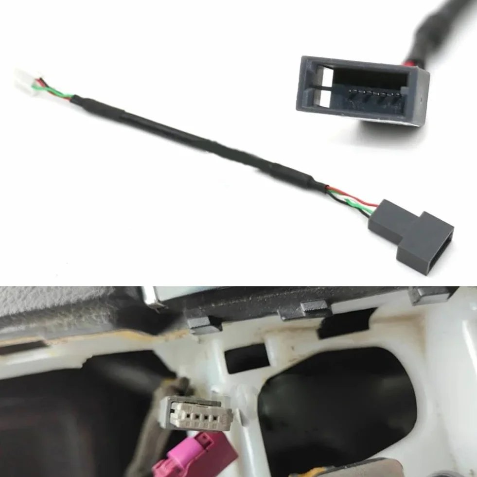 Cable adaptador USB para for kia para for hyundai para for android Multimedia de 4 pines hembra a macho Material ABS negro se adapta a radio de coche USB2.0 20CM conexión segura (USB)
