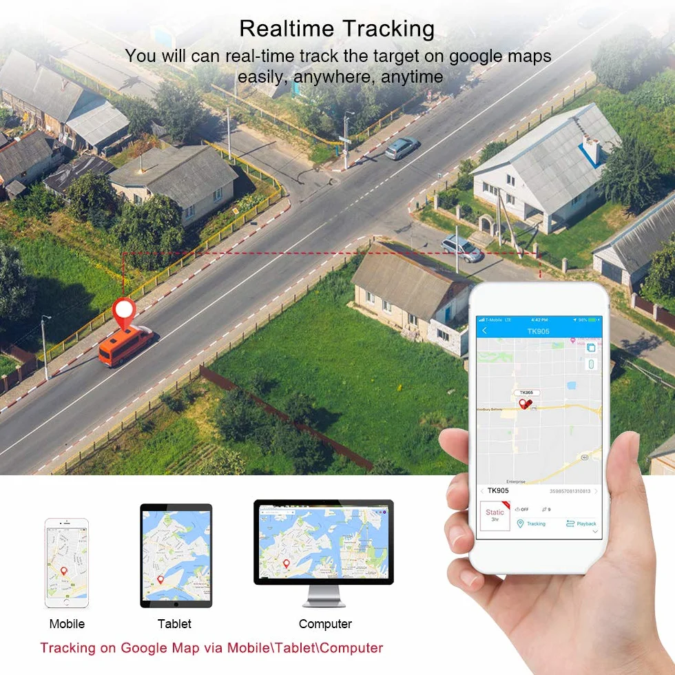 TKMARS TK905 Localizador GPS Coche IP65 5000mAh 90 Días Sin Suscripción