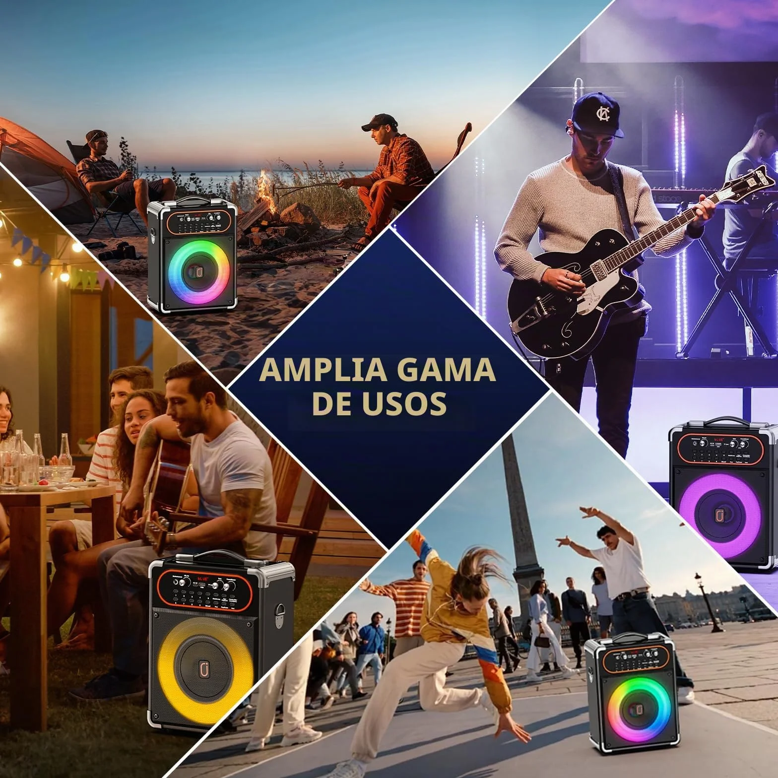 HWWR Máquina de Karaoke con 2 micrófonos, Altavoz inalámbrico portátil para Fiestas, Caja de música con Luces LED, Sistema de Karaoke Bluetooth, Sistema PA de Soporte TWS/USB/Tarjeta TF/AUX/FM