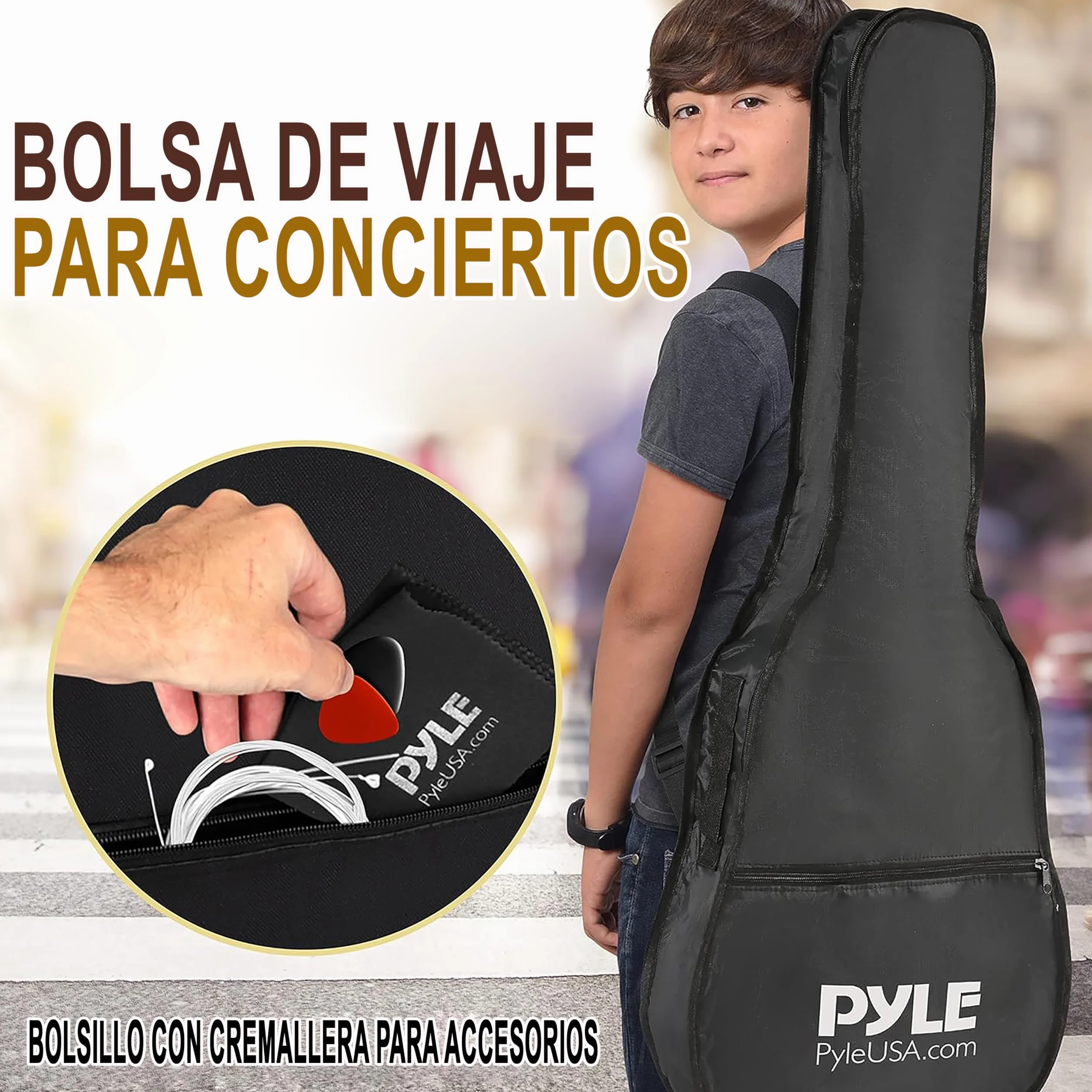 Pyle Kit de Guitarra acustica, 3/4 Tamaño Juvenil, 36”, para Principiantes, Niños, Adultos, Accesorios incluidos