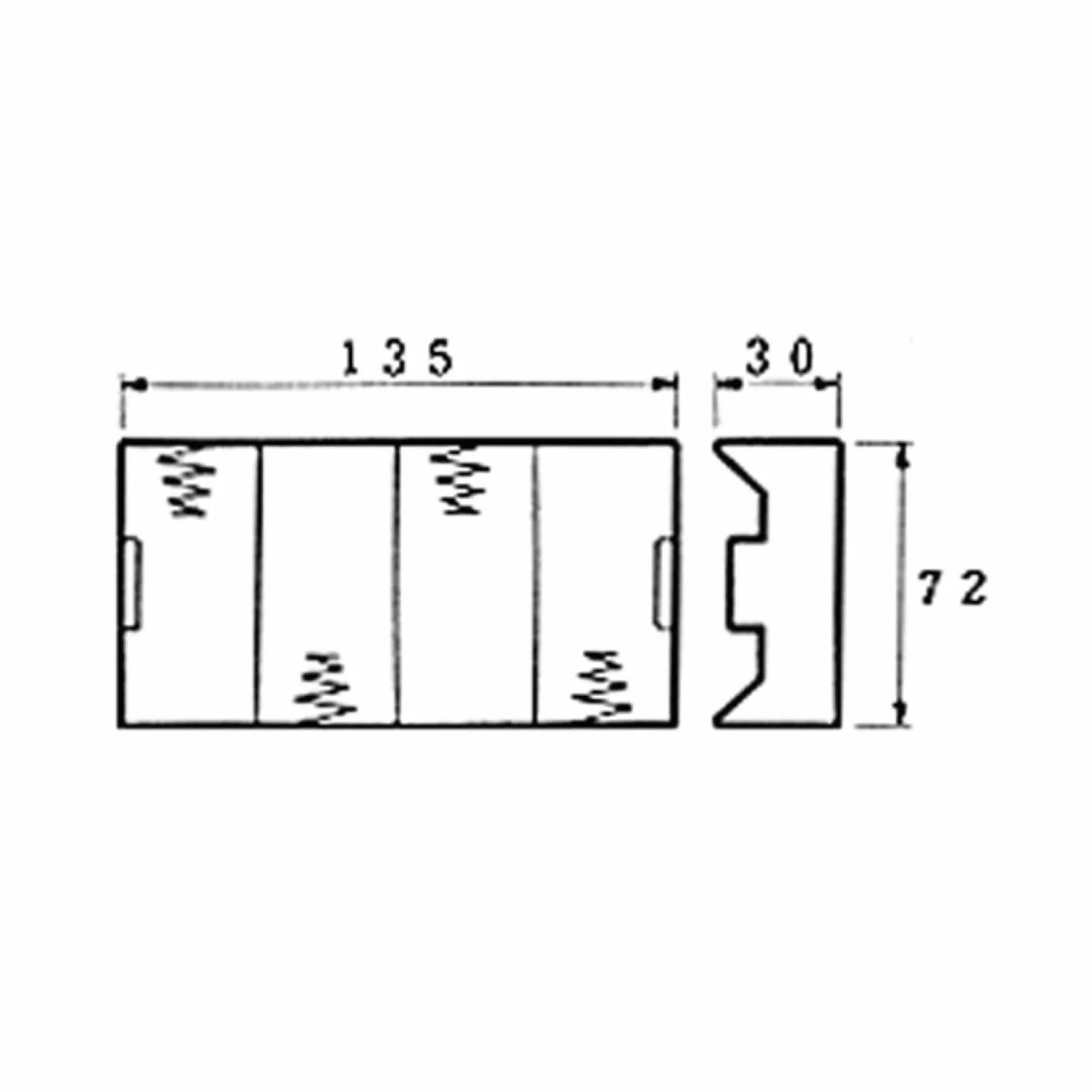 Acopladores de 4 pilas D (LR20), con terminales de soldadura