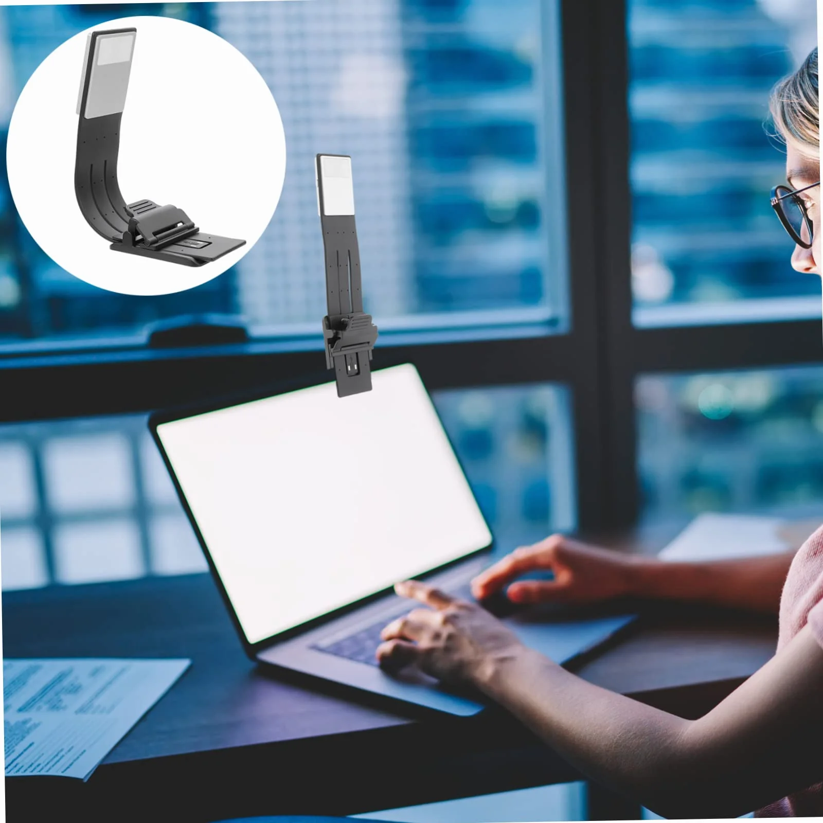 SHINEOFI Lámpara de Lectura Protección Ocular Recargable por USB LED con Clip Plegable de Plástico y Diseño Portátil para Lectura en Cama o Escritorio