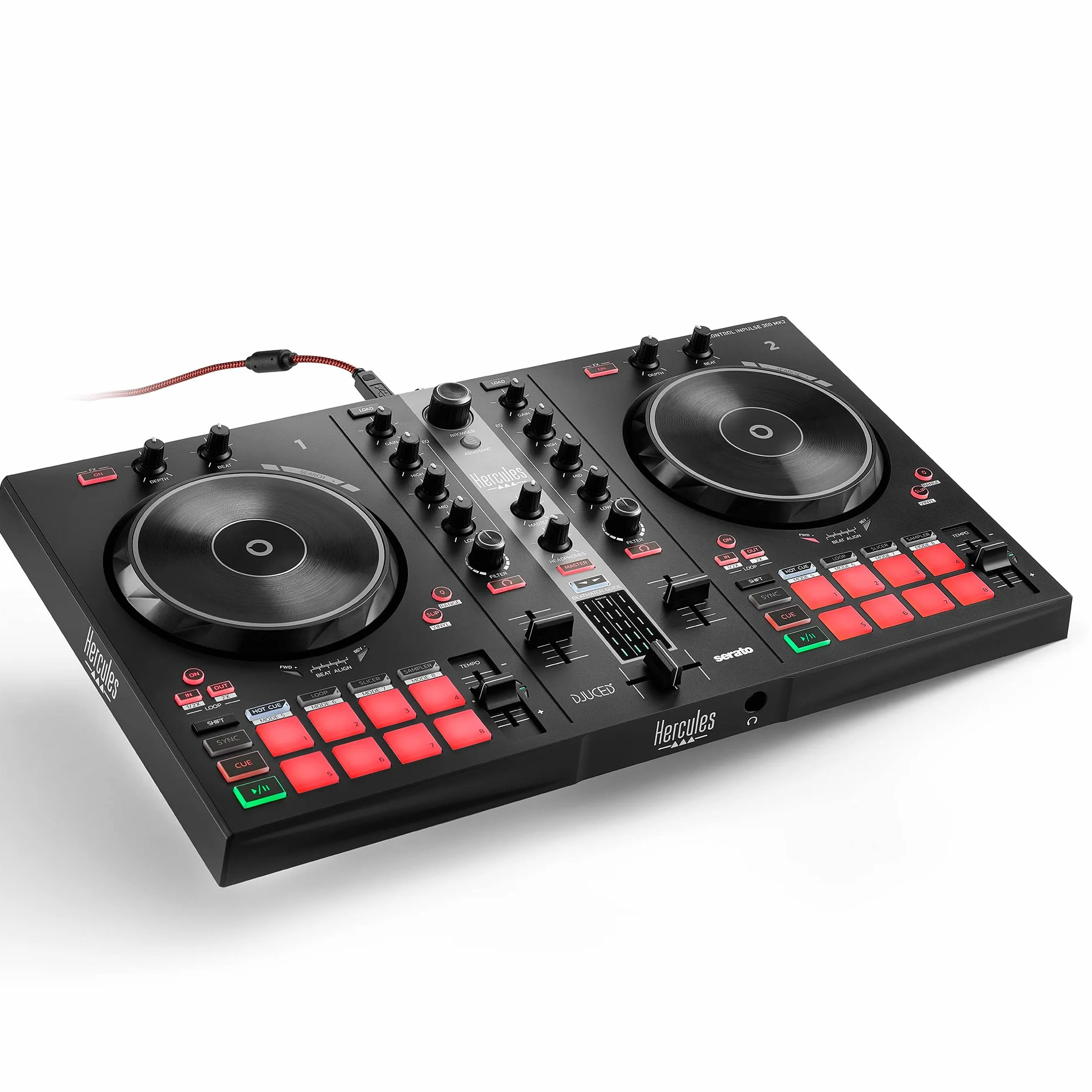 Hercules DJControl Inpulse 300 MK2 - Controladora De Dj Usb - Software de DJ y Tutoriales Incluidos