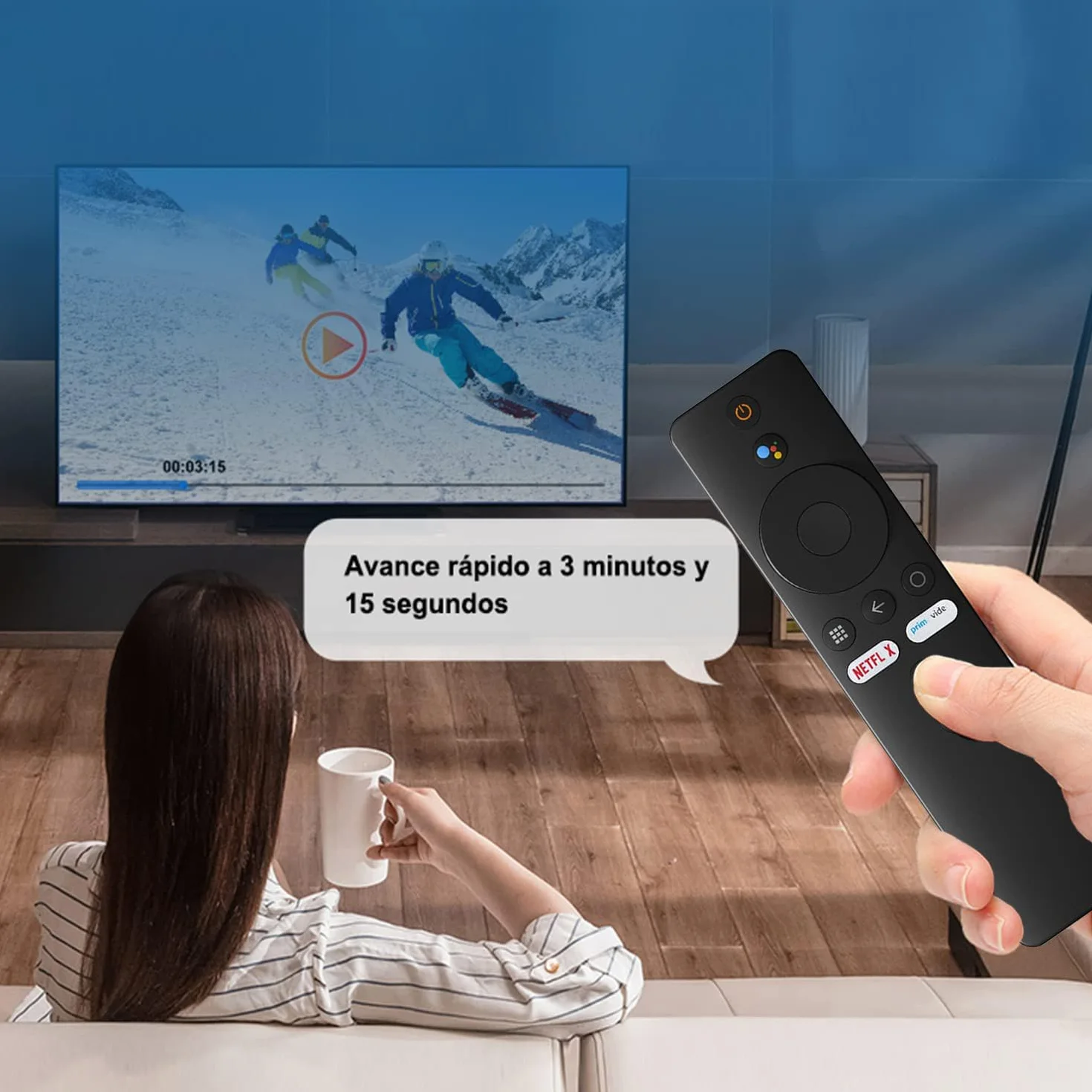 FOXRMT Mando para Xiaomi Mi TV Stick/Mi Box S 4K Bluetooth Control por Voz Asistente Google