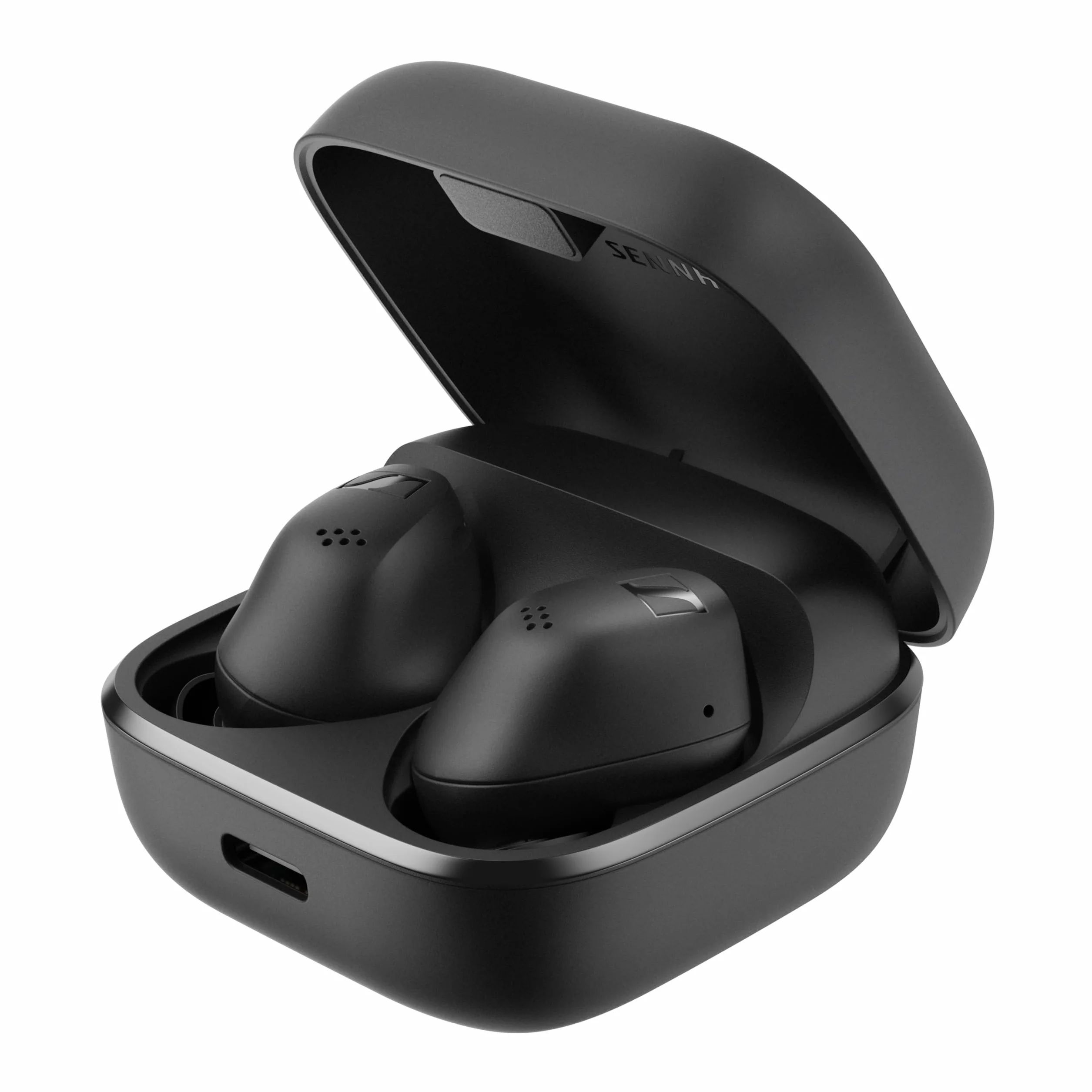 Sennheiser ACCENTUM True Wireless Auriculares - Sonido nítido con ANC híbrida, diseño ergonómico, 28 Horas de duración de batería, Interfaz táctil y Calidad de Llamada con Doble micrófono - Negro