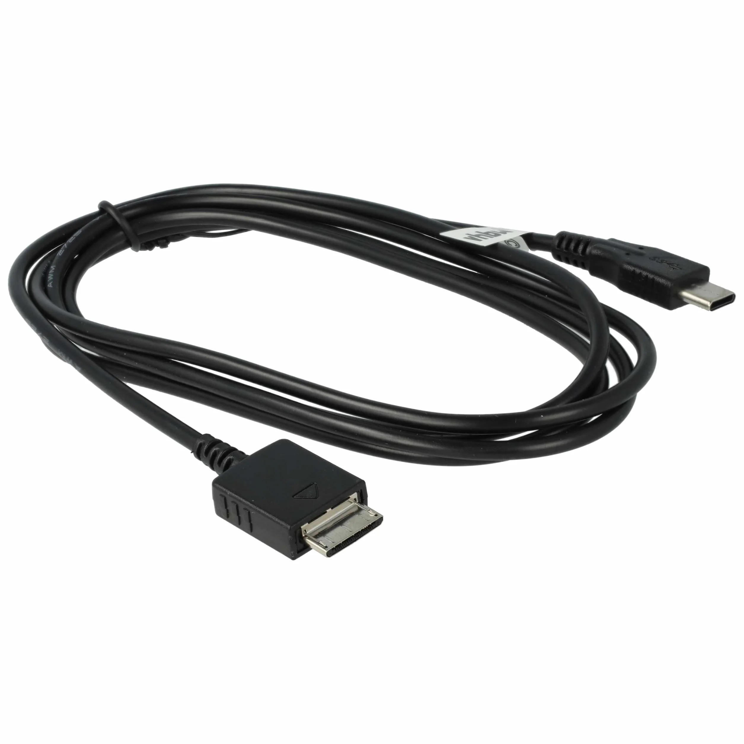 vhbw Cable de datos USB-C compatible con Sony Walkman NW-S715F, NW-S716F, NW-S706F, NW-S718, NW-S736F, NW-S738F reproductor MP3 - negro, 150 cm