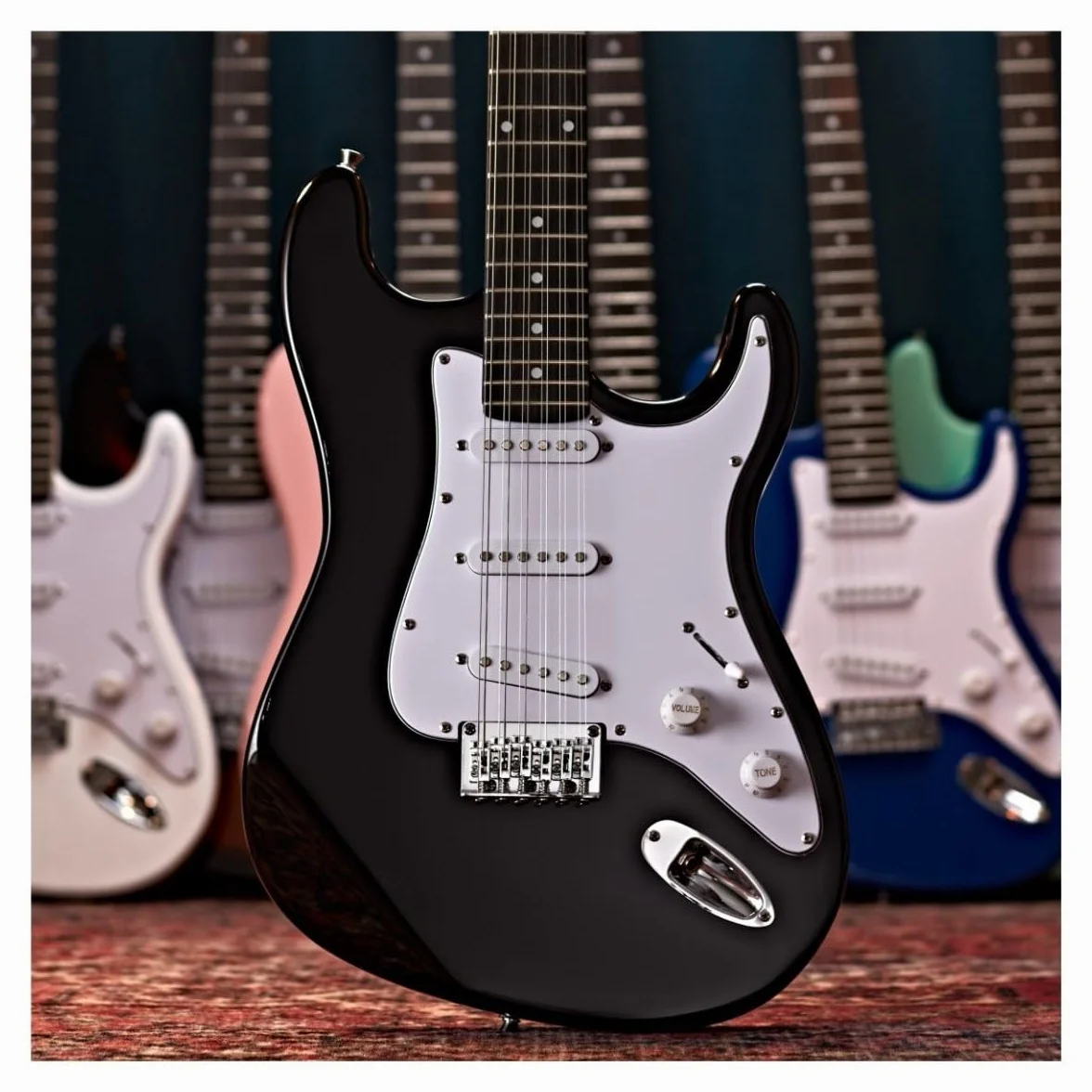 Guitarra eléctrica LA de Gear4music Starter Pack Negro