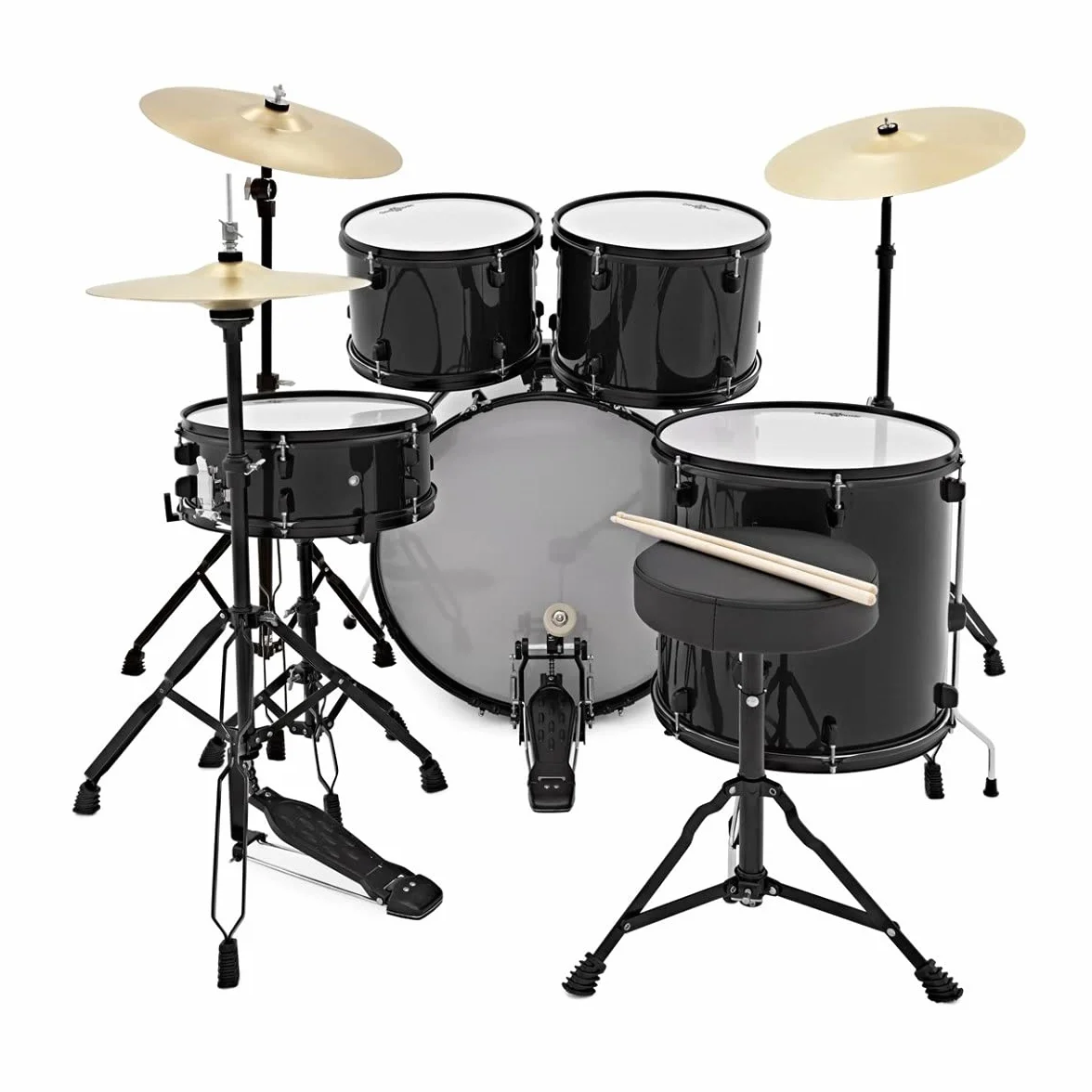 Full Size Kit de batería de 5 piezas para principiantes BDK-1+ de Gear4music Negro
