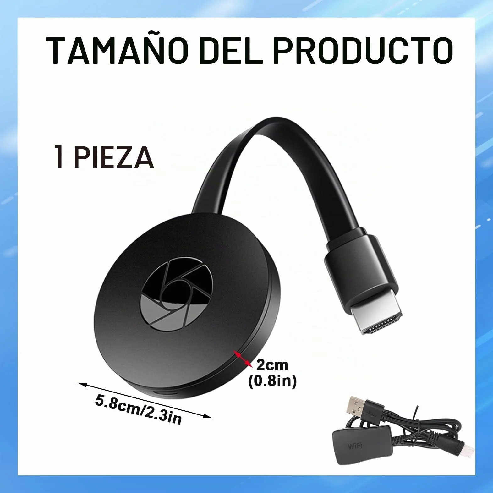 Chromecast, dispositivo Chromecast para TV, adaptador de pantalla inalámbrico WiFi, adaptador de pantalla HDMI inalámbrico 4K para TV, compatible con Android/iOS/Windows/Mac/proyector