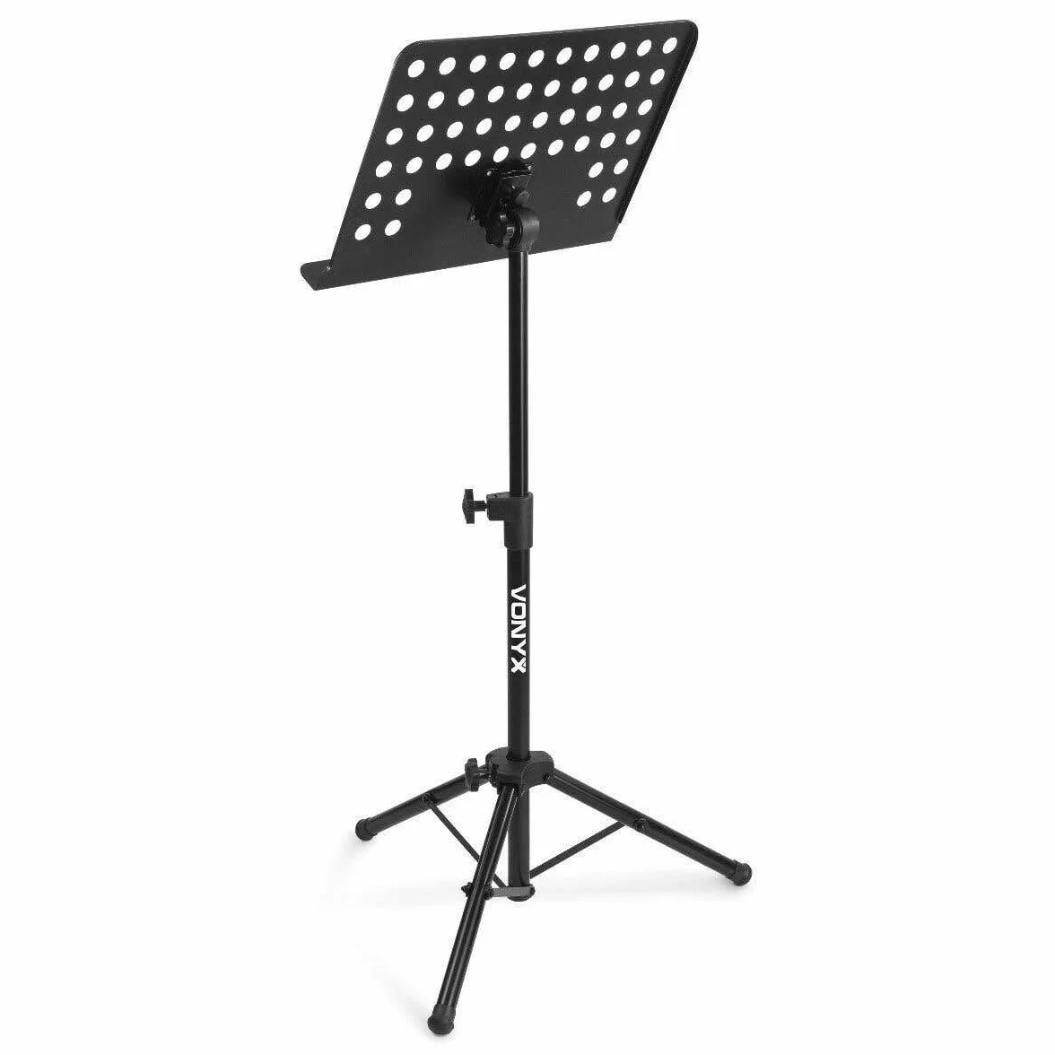 VONYX MSS01 Atril para músicos e interpretes ajustable en altura e inclinación de la bandeja, base de 3 patas, fabricación robusta y ligero, perfecto para músicos e Intérpretes, tamaño grande.