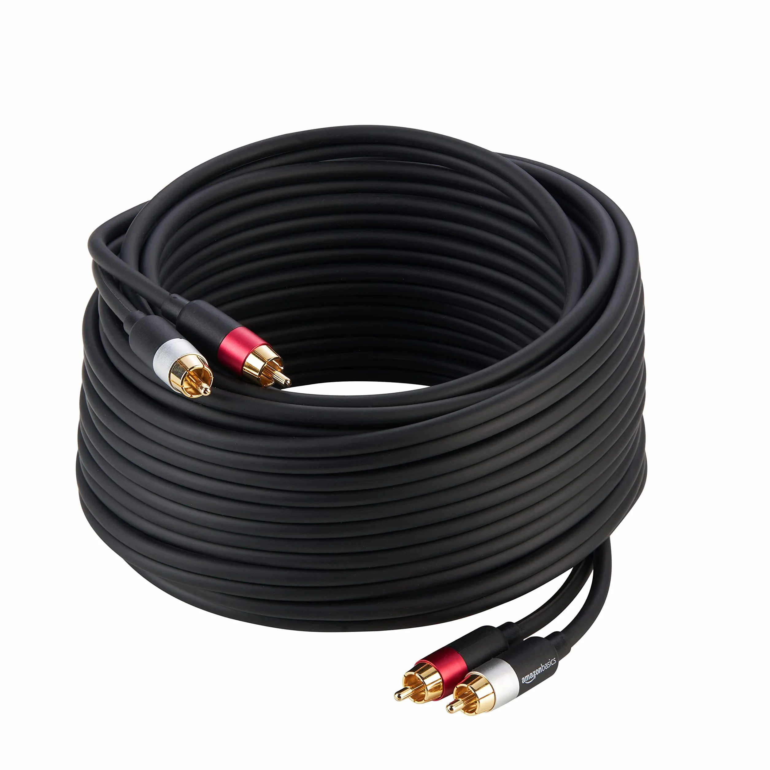 Amazon Basics Cable de audio RCA macho a 2 machos 10 m Negro