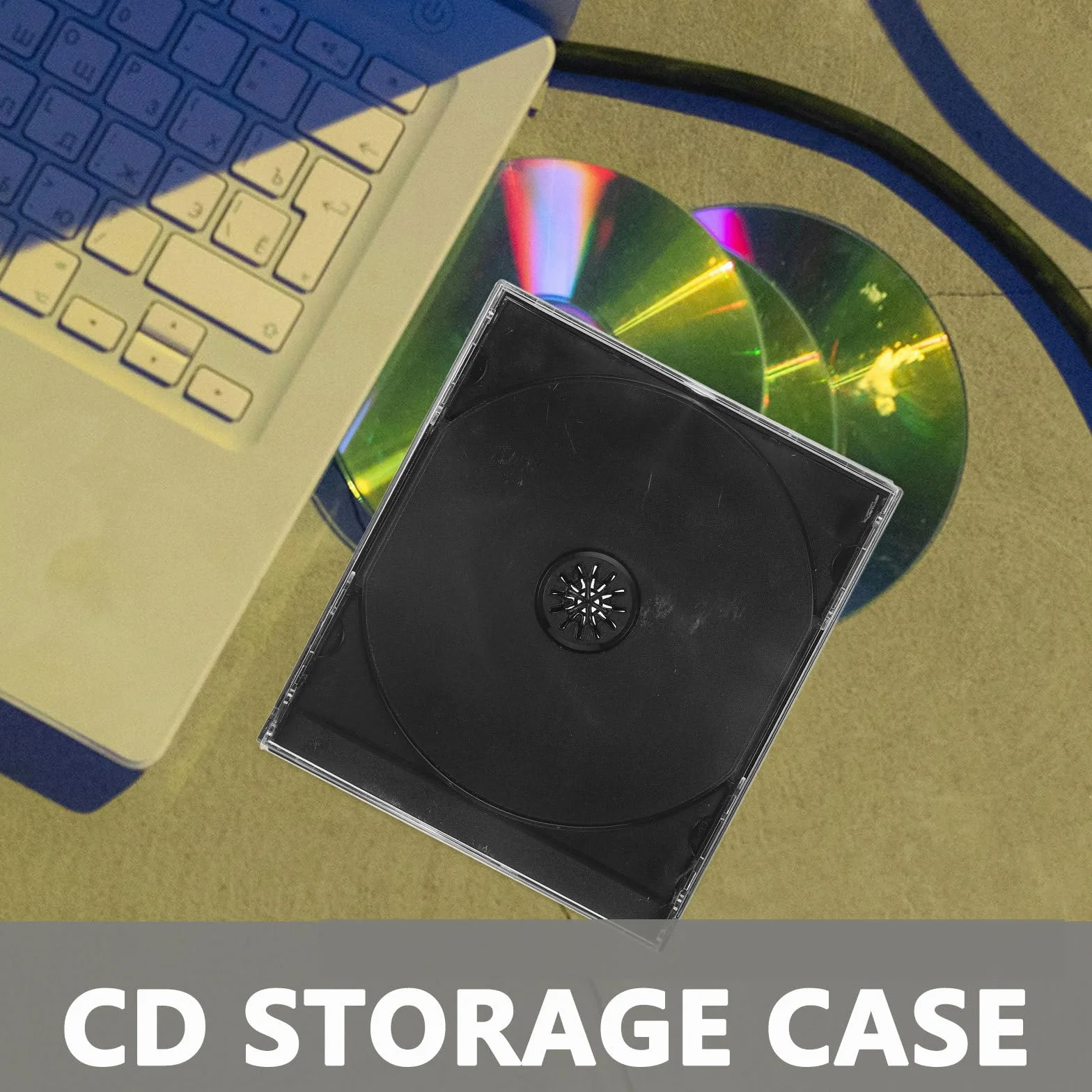 Cajas de Almacenamiento para CD Transparentes de Plástico, Compactas y Reutilizables, Pack de 2 Unidades para Oficina y Hogar
